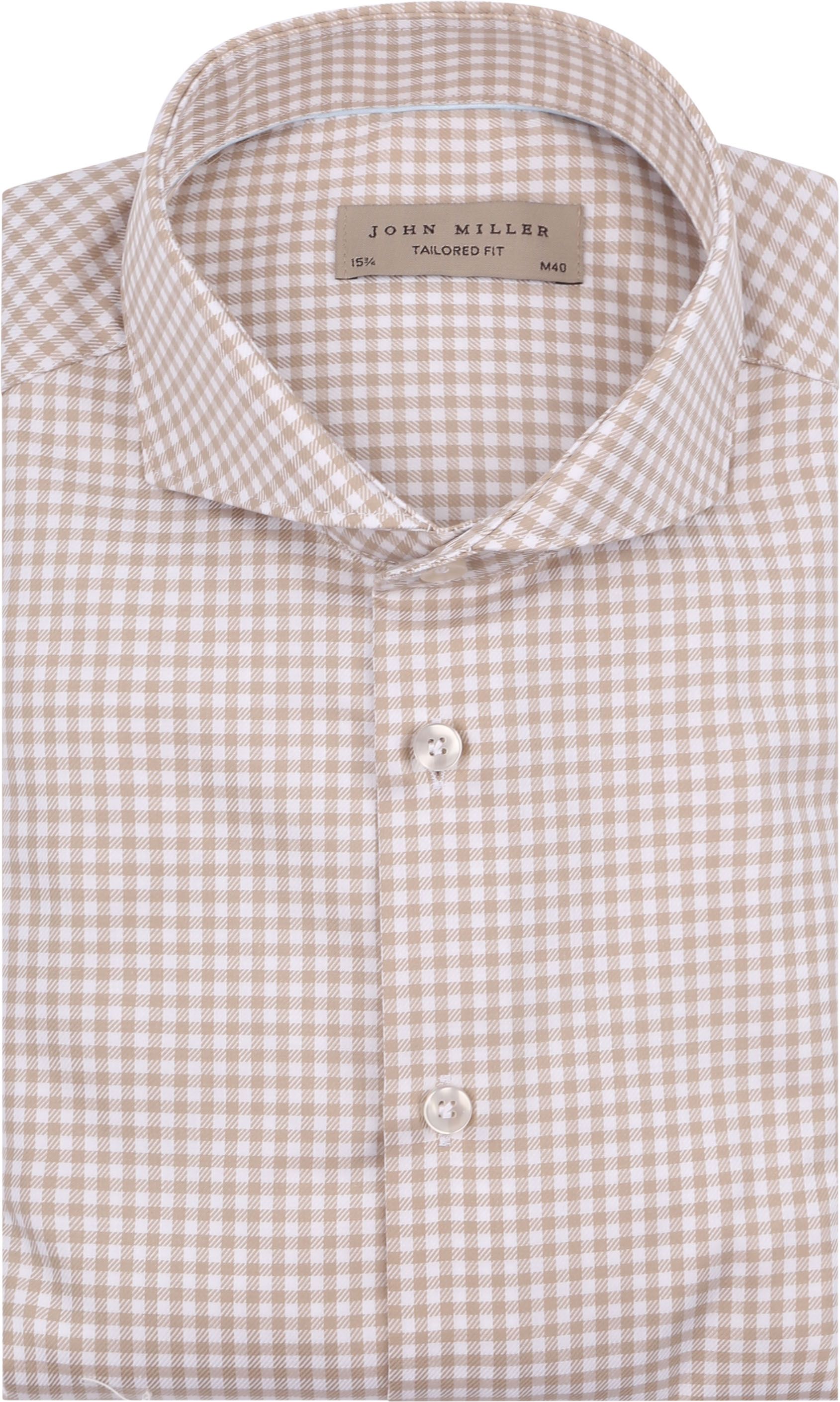 John Miller Skjorta Rutig Beige 5141216-620000