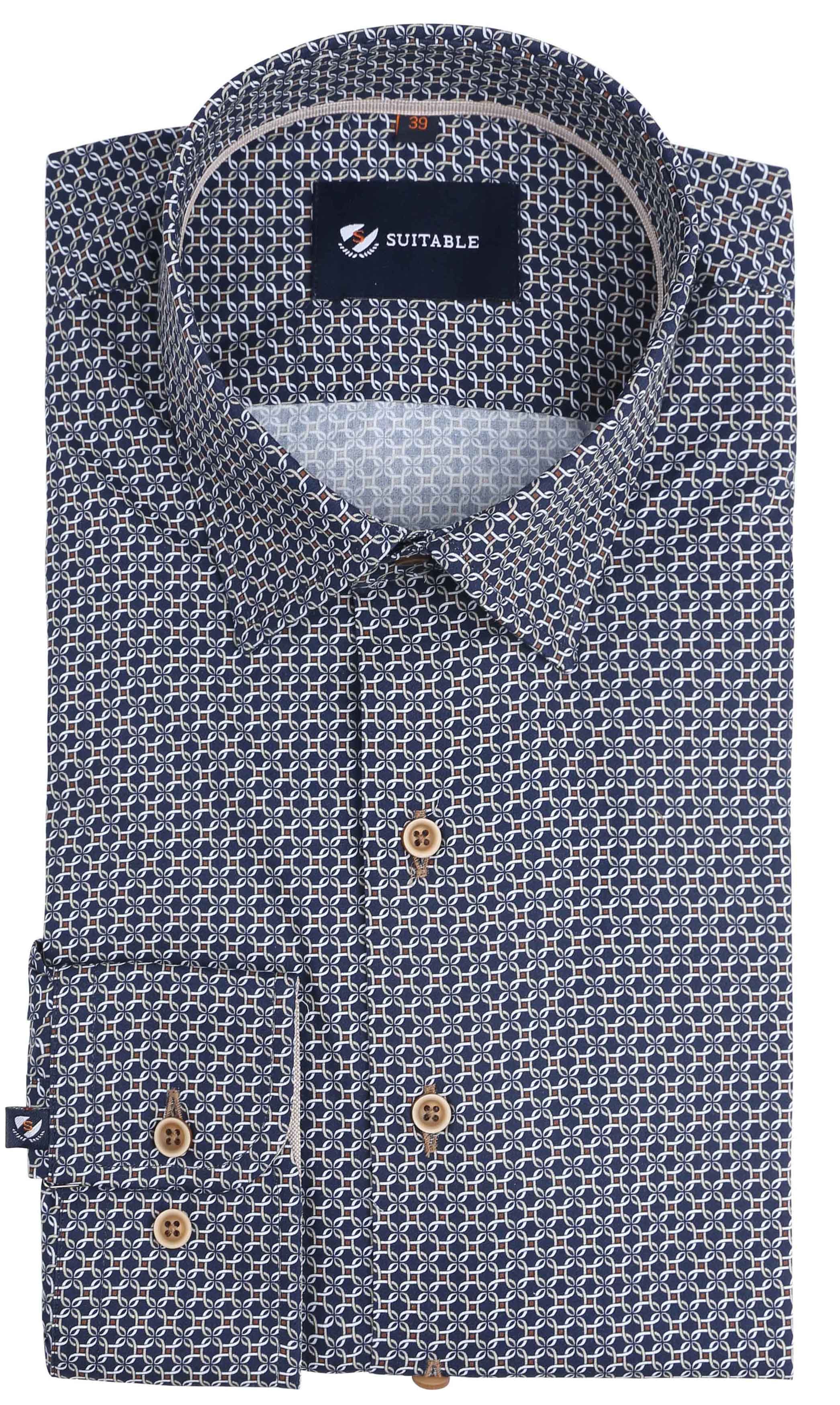 Chemise Suitable imprimée Bleu foncé commander en ligne | 270-1 | Suitable Luxembourg