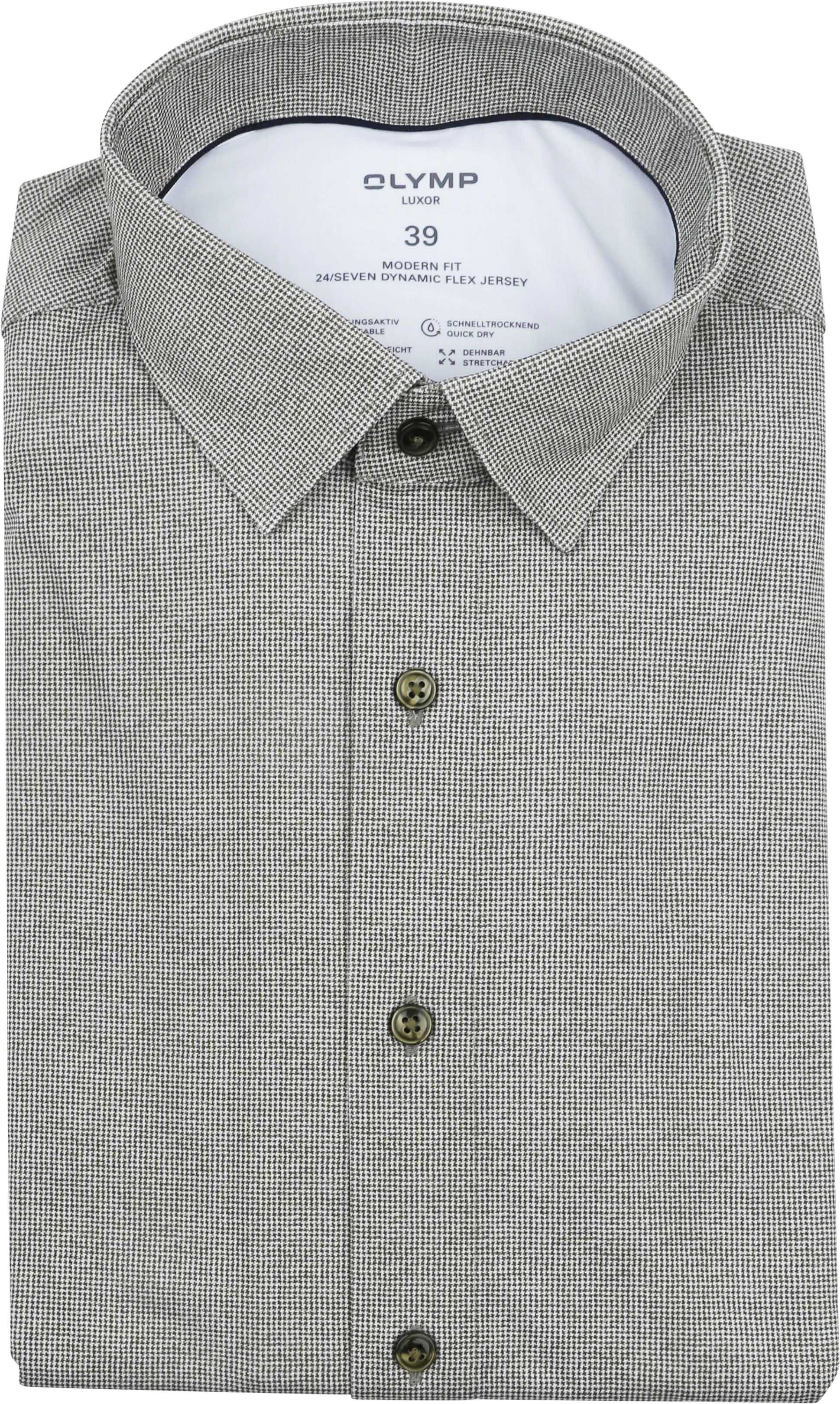 Olymp Luxor Shirt Pied De Poule Green order online | Suitable