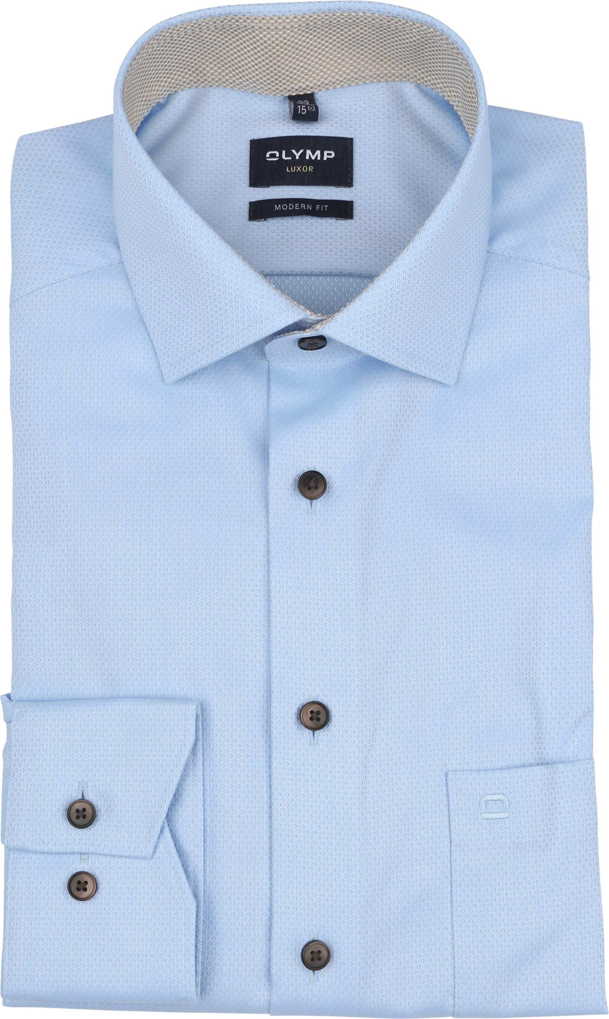 Olymp Luxor Shirt Diamond Structure Light Blue  120774-11 order online | Suitable