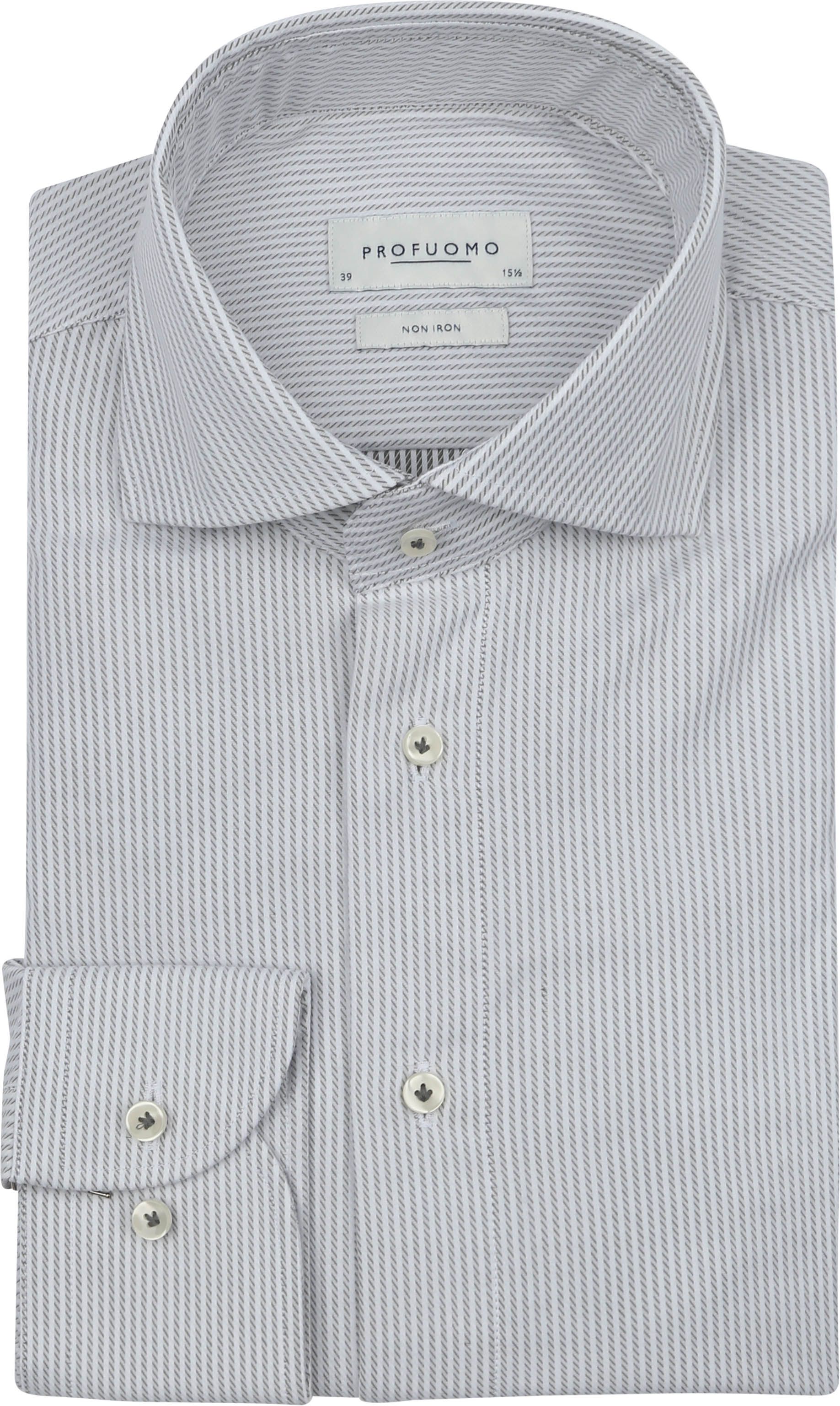 Profuomo Twill Skjorte Striber Grønn PPVH30009B-Z2