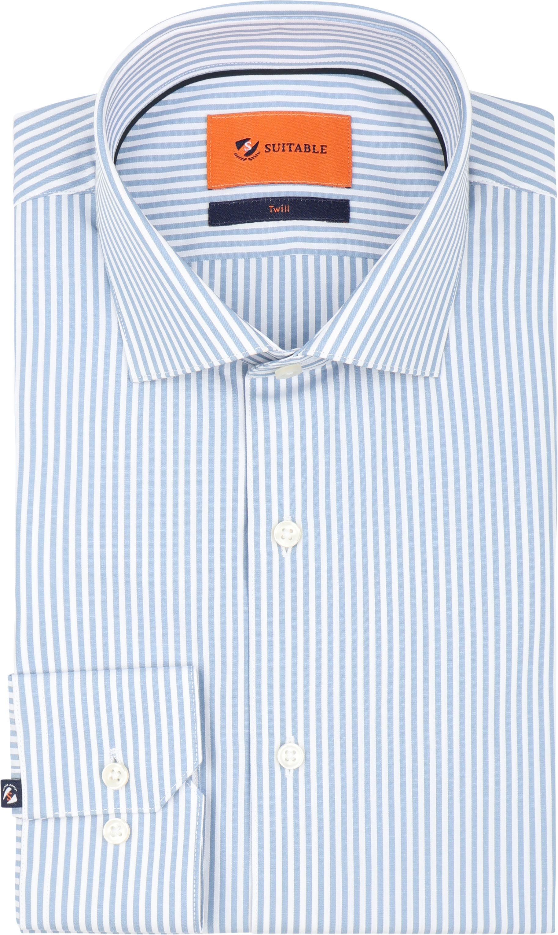 Suitable Twill Skjorta Randig Blå DR26-02 