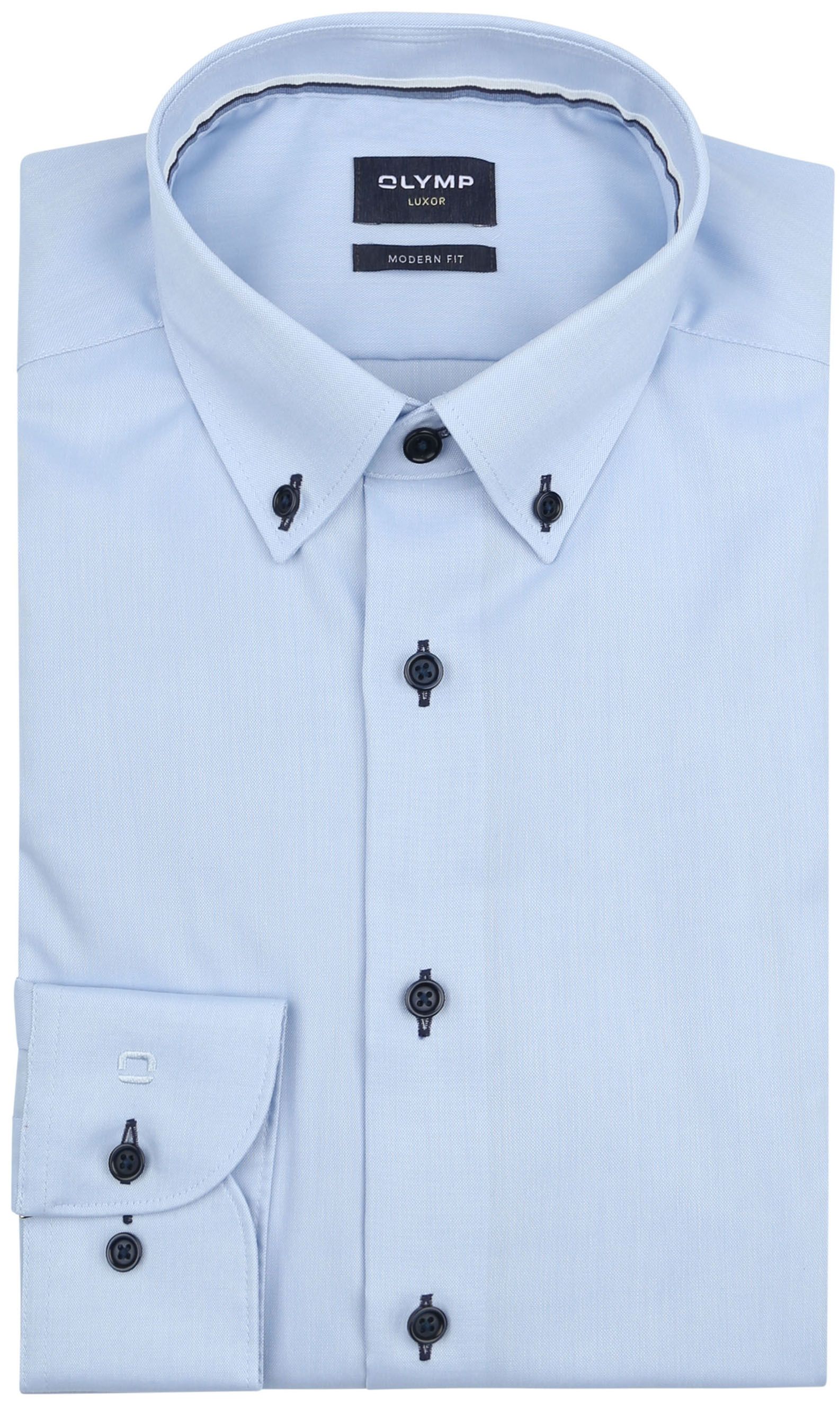 Olymp Luxor Shirt Contrast Buttons Light Blue 129414-10 order online | Suitable