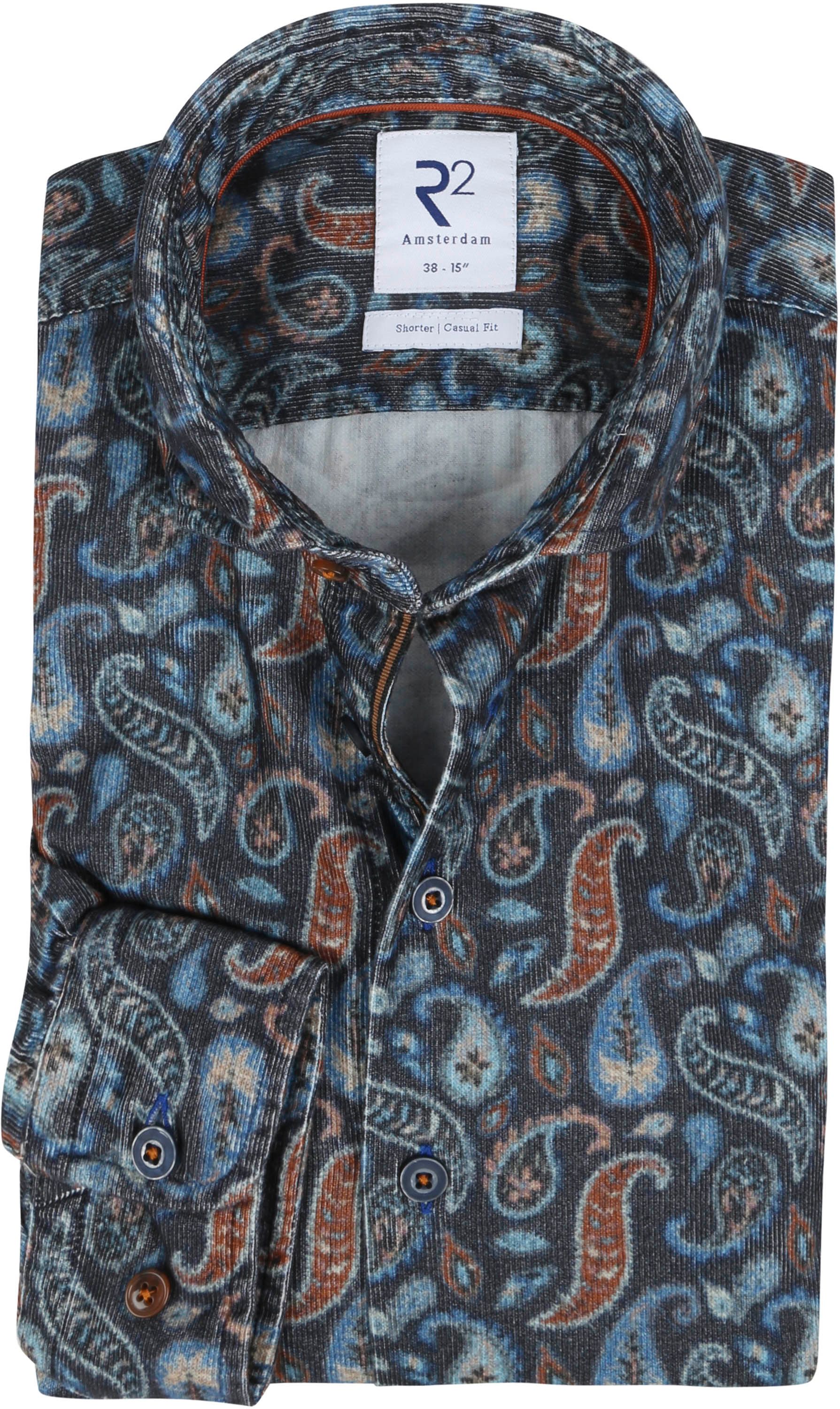 R2 Overhemd Widespread Paisley Donkerblauw 118.WSP-SF.159/01-000010 kopen | Suitable