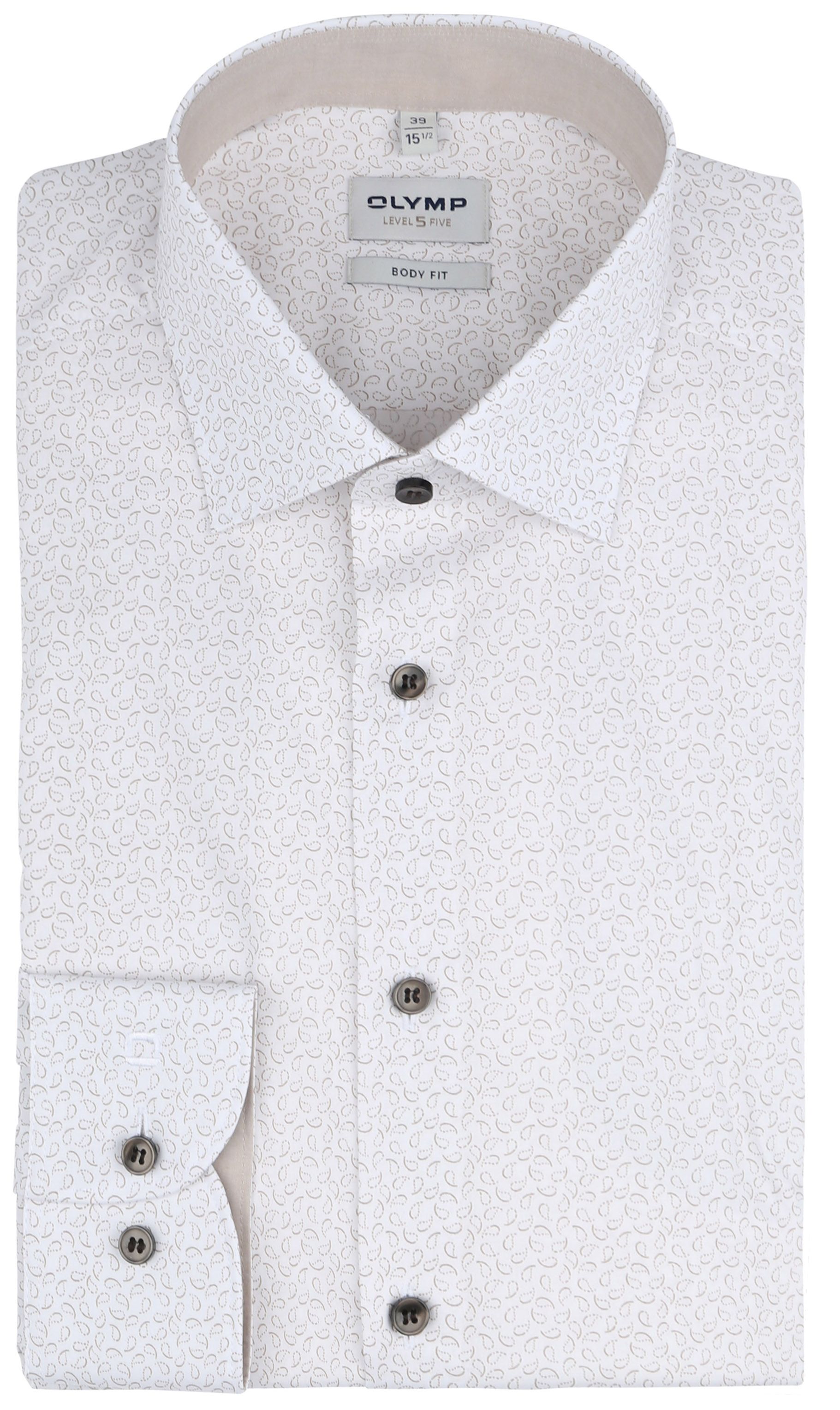 OLYMP Skjorte Level 5 Tryk Lys Beige 202254-22