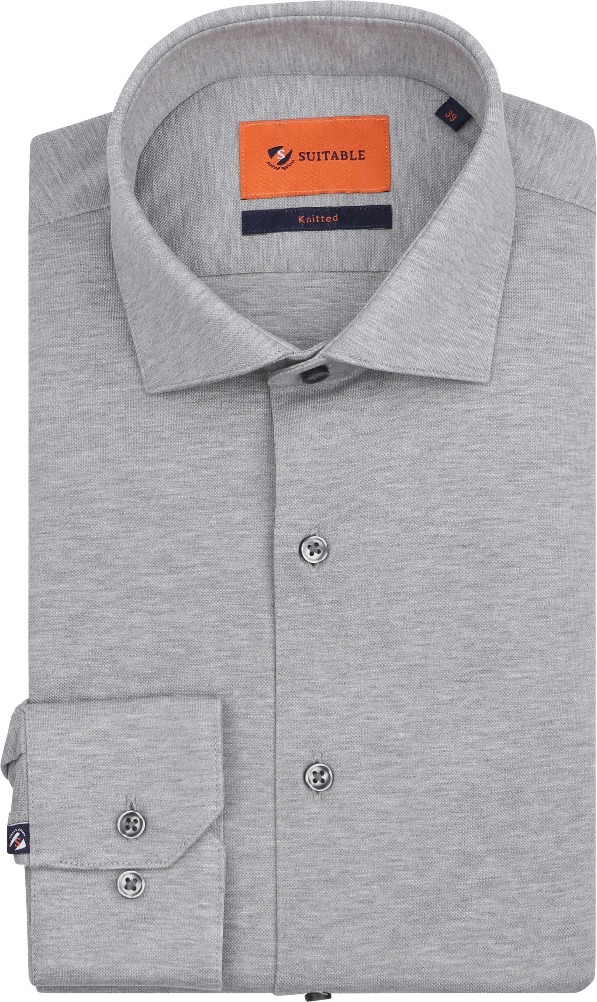 Suitable Stickad Grå KN25-02 WS KN Mid Grey