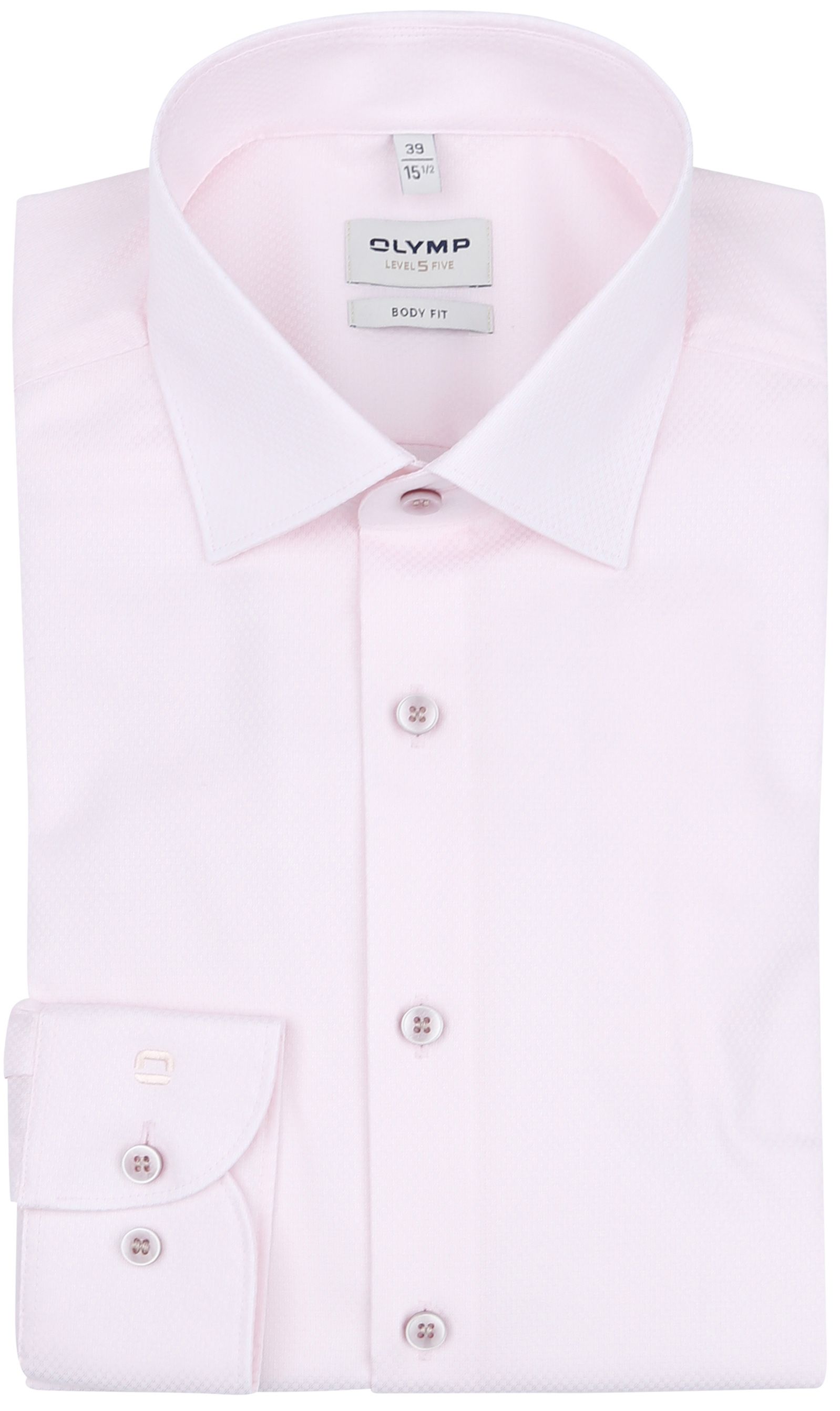 OLYMP Level 5 Skjorte Struktur Rosa 201674-30