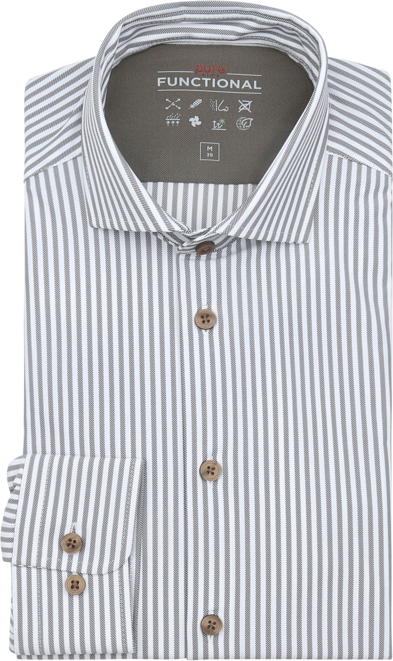 Pure Chemise The Functional Super Stretch Marron Rayé  D91307-21170-264 commander en ligne | Suitable