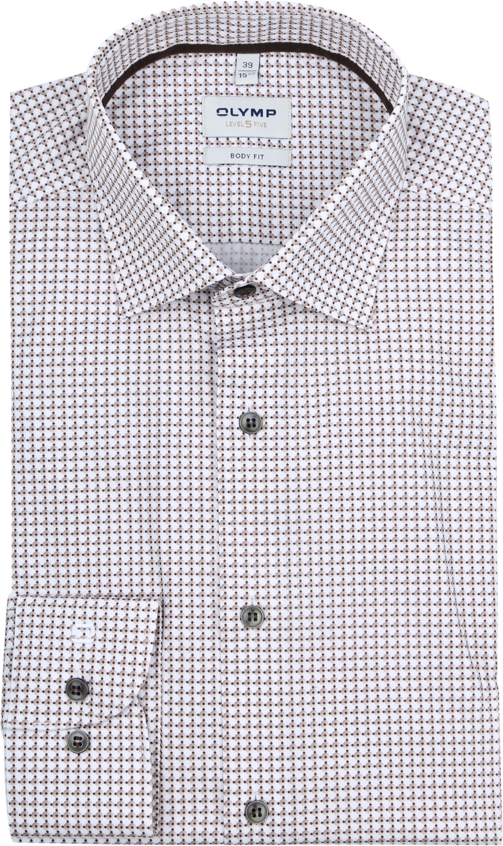 OLYMP Level 5 Skjorte Print Beige 211034-22