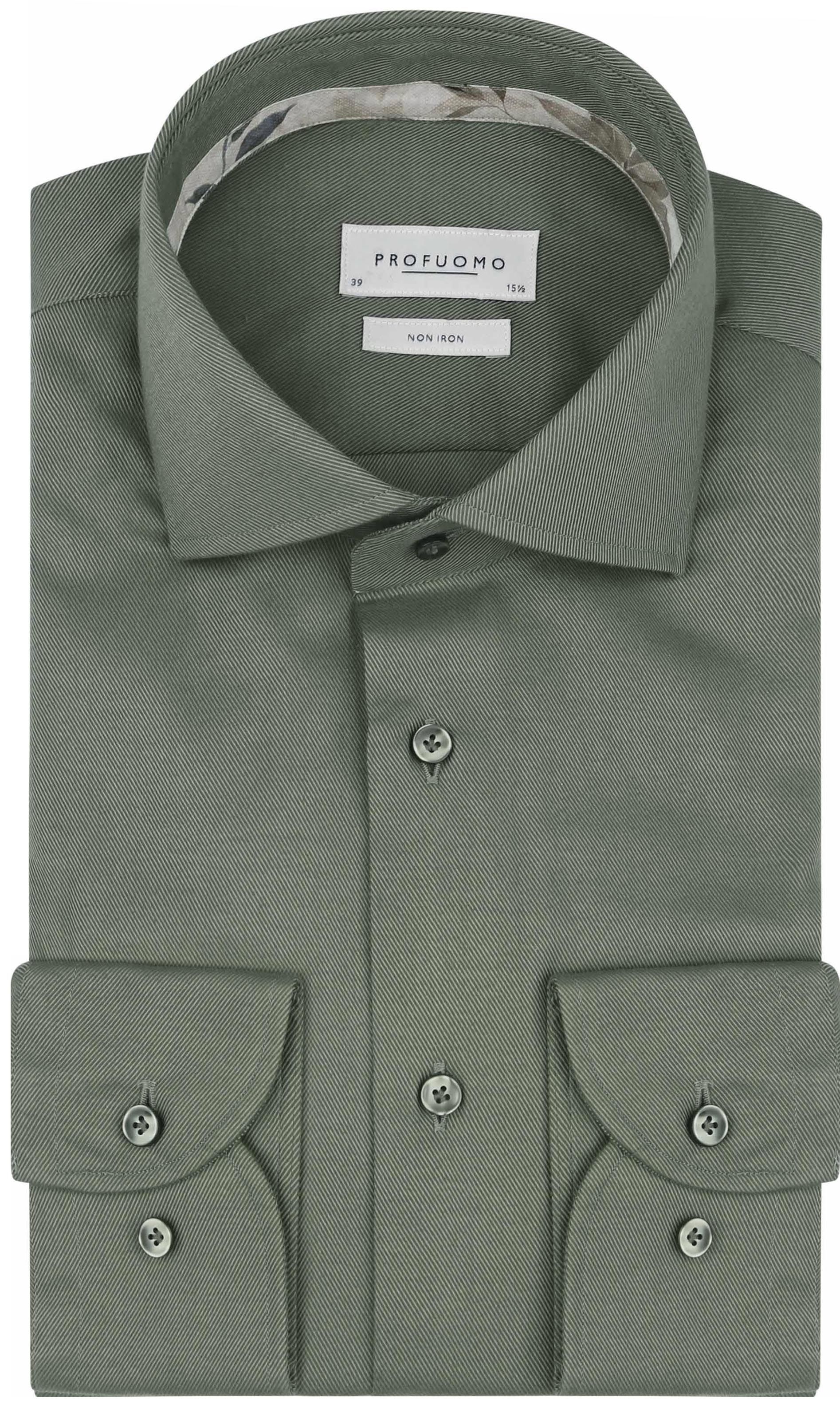 Køb Profuomo Twill Skjorte i Olivengrøn PPWH10014E-Z3 | Suitable