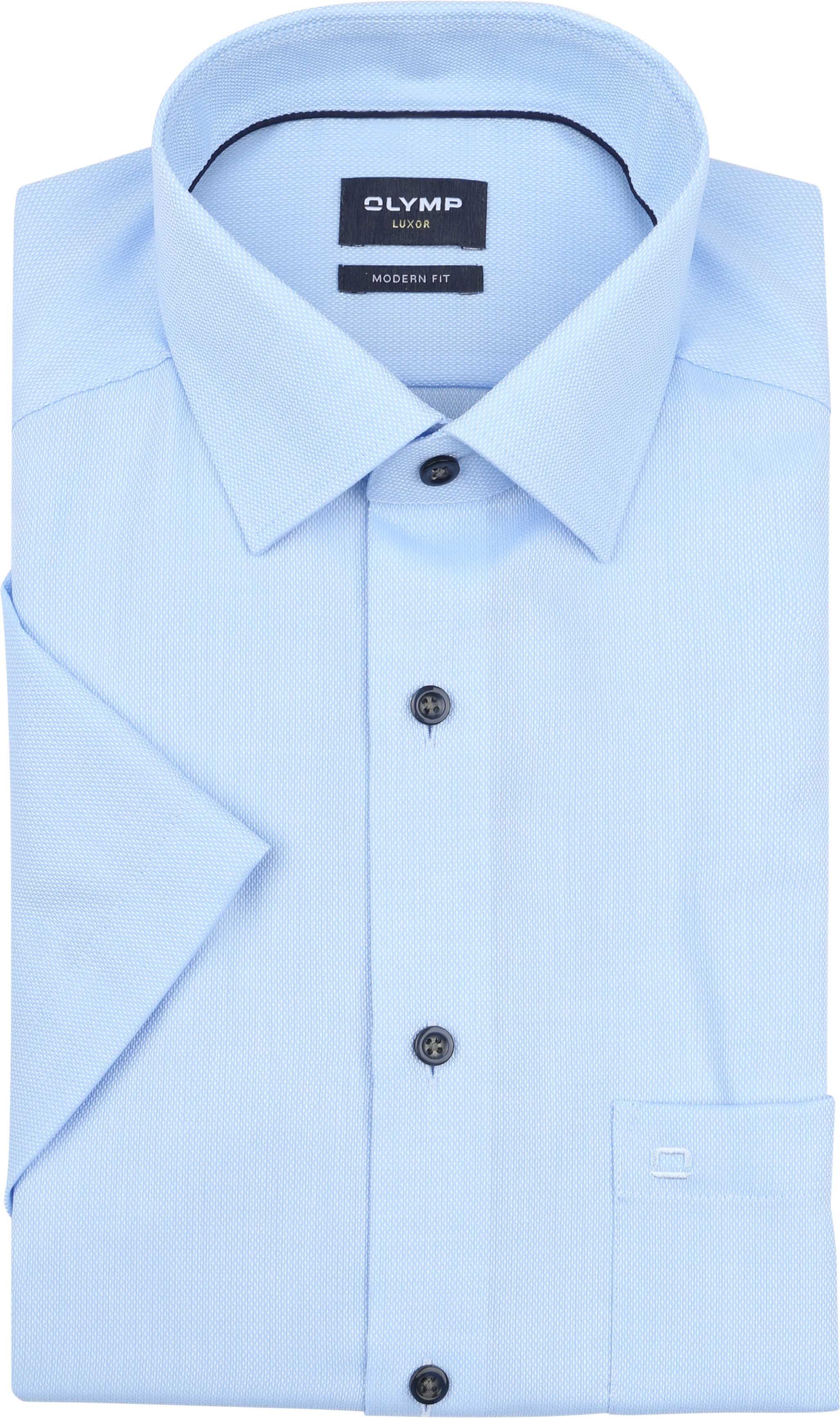 Olymp Luxor Short Sleeve Overhemd Structure Lichtblauw 124612-11 kopen | Suitable