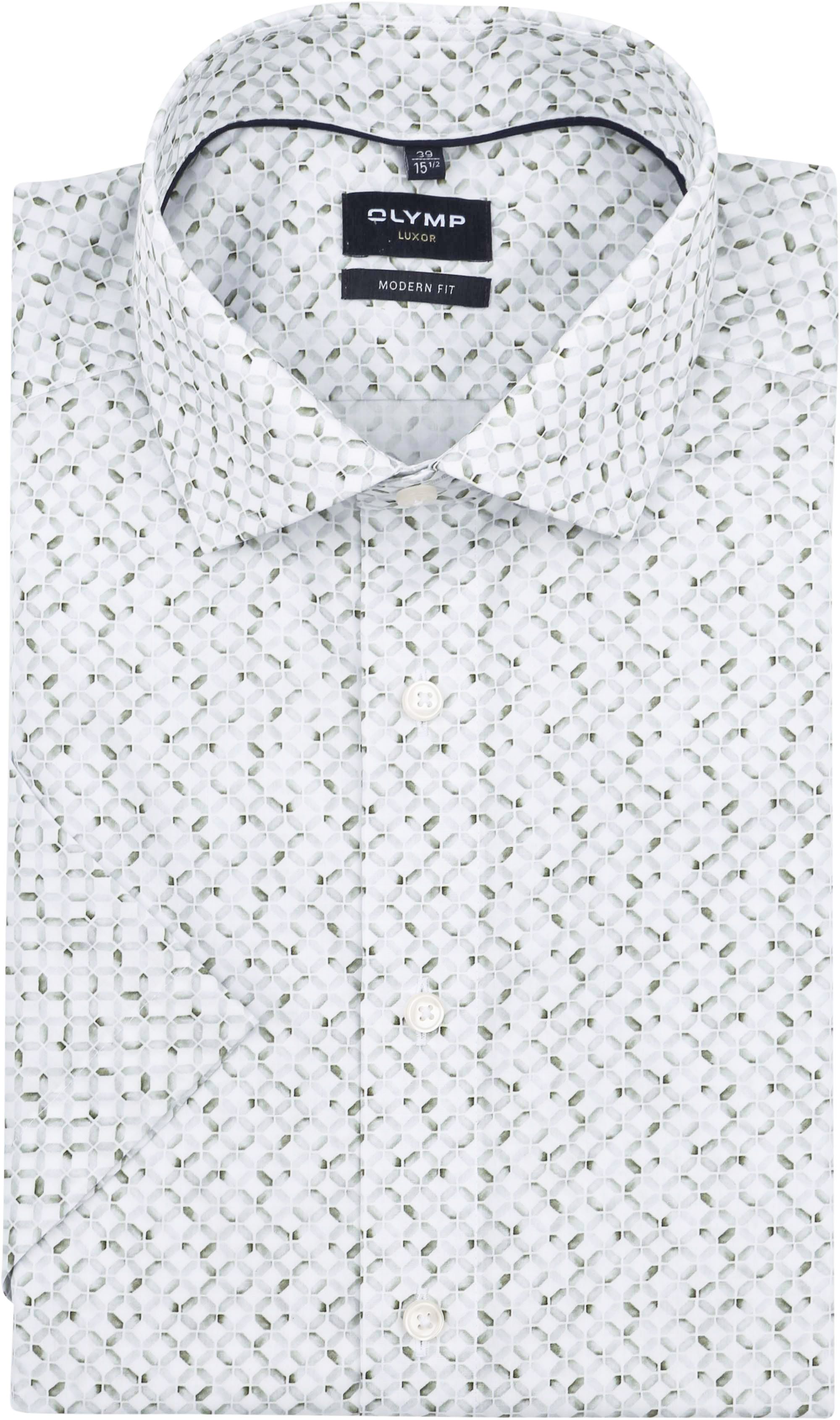 Olymp Luxor Shirt Print Olive order online | 125572-47 | Suitable Liechtenstein