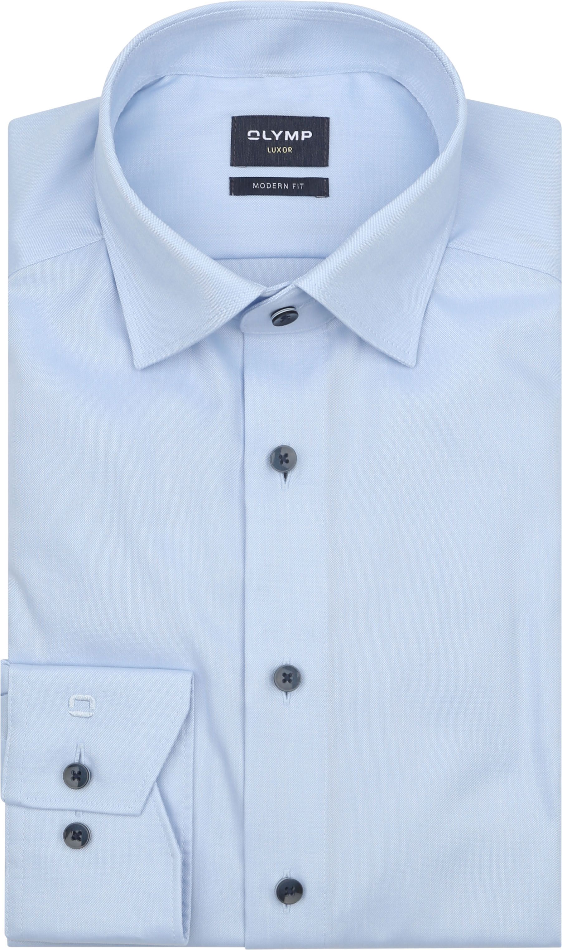 Olymp Luxor Skjorte Kontrastknapper Lyseblå 135484-10