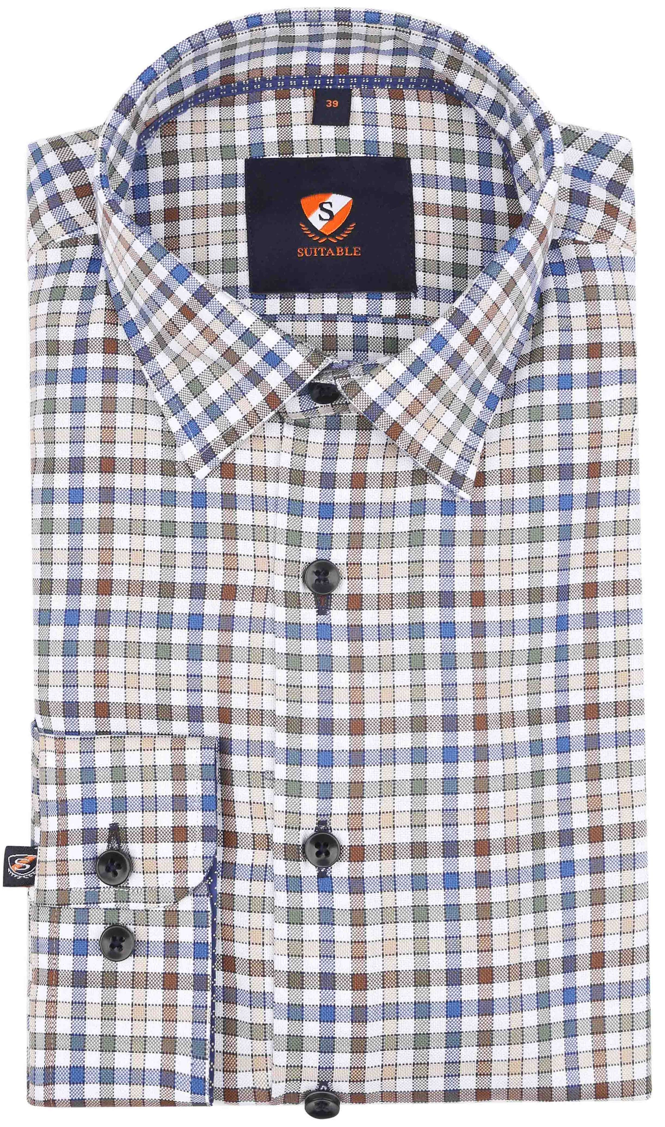 Suitable Hemd Bruin Ruiten 255-6 HBD Check Brown Green kopen | Suitable
