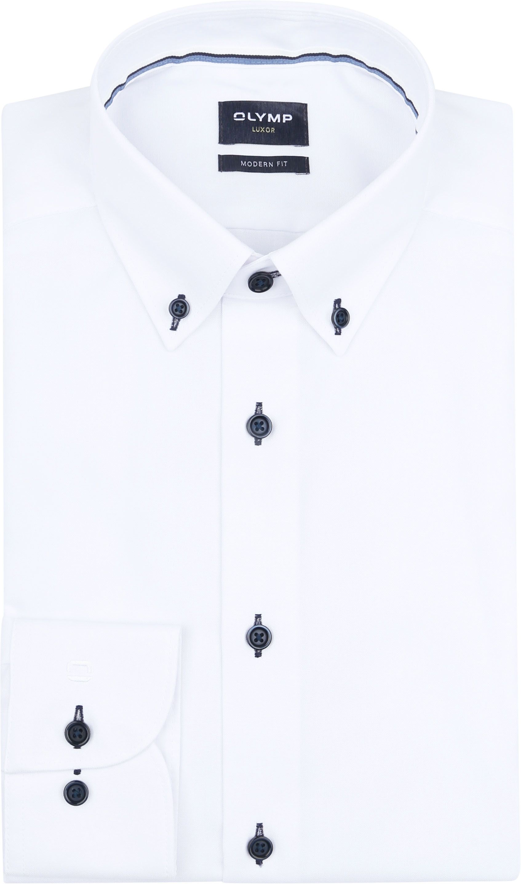 Olymp Luxor Shirt Contrast Buttons White 129414-00 order online | Suitable