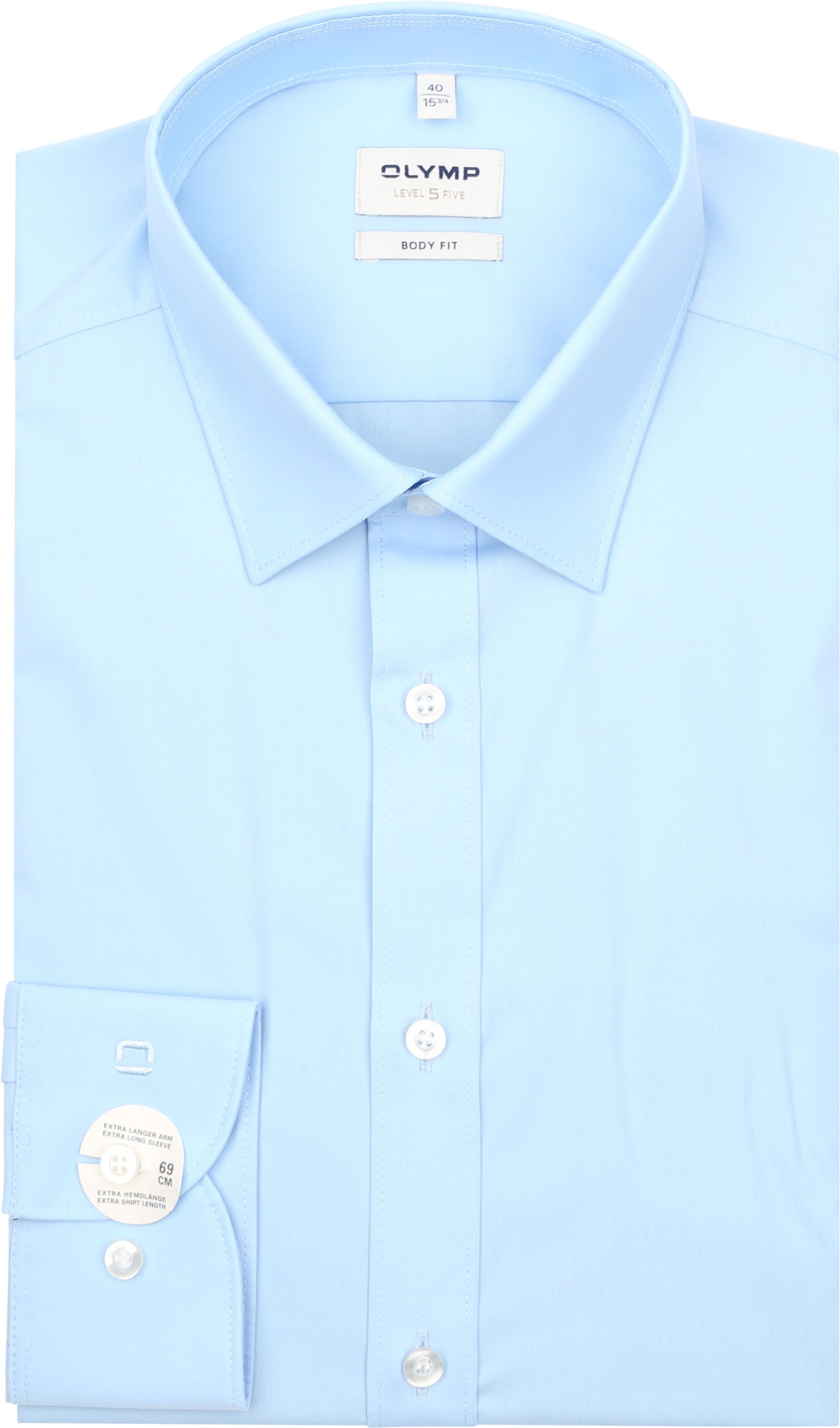 OLYMP Level Five Skjorta Med Extra Långa ärmar Ljusblå 609069-10
