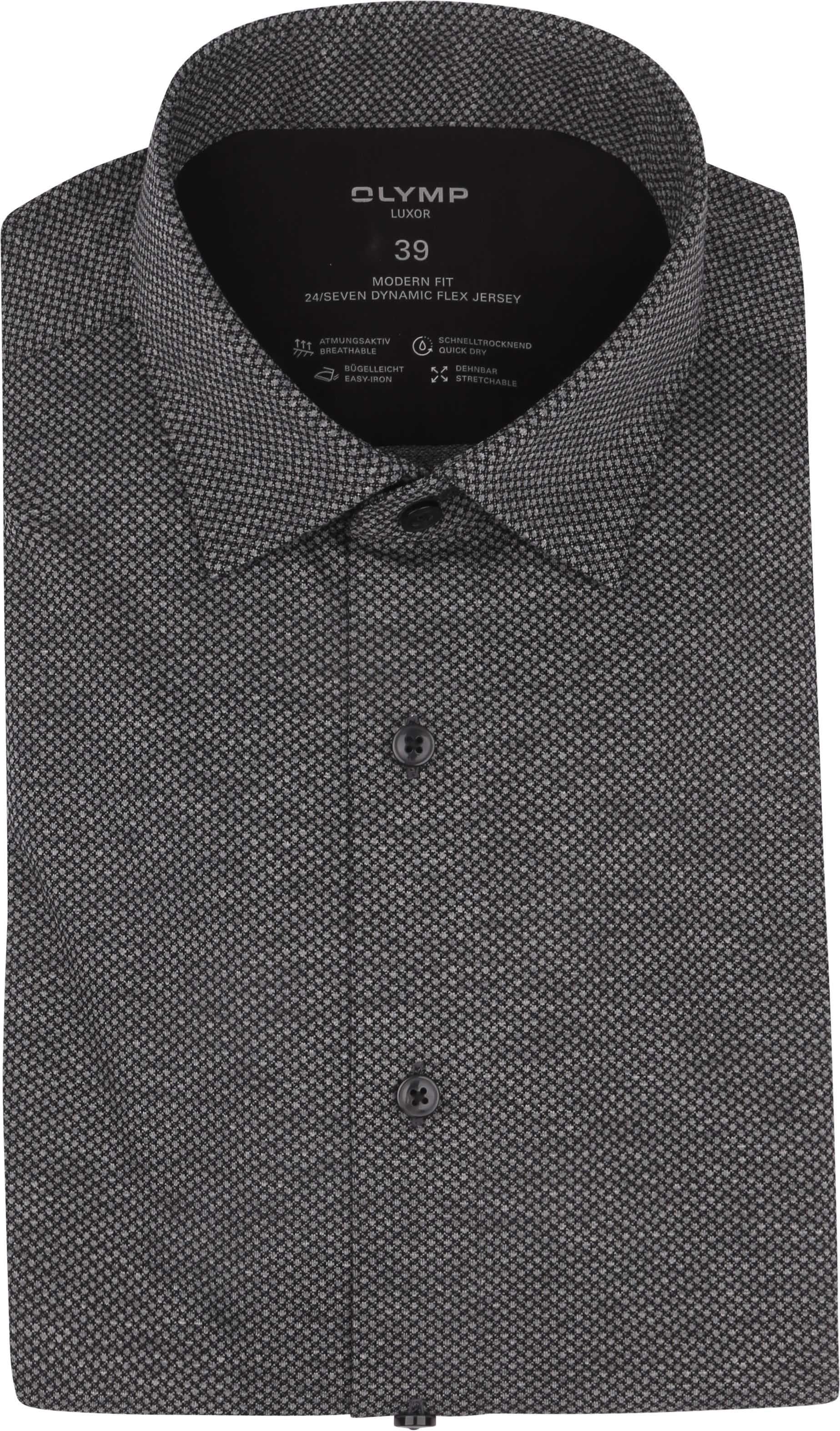 OLYMP Luxor Skjorte 24/Seven Print Antracit 136264-67