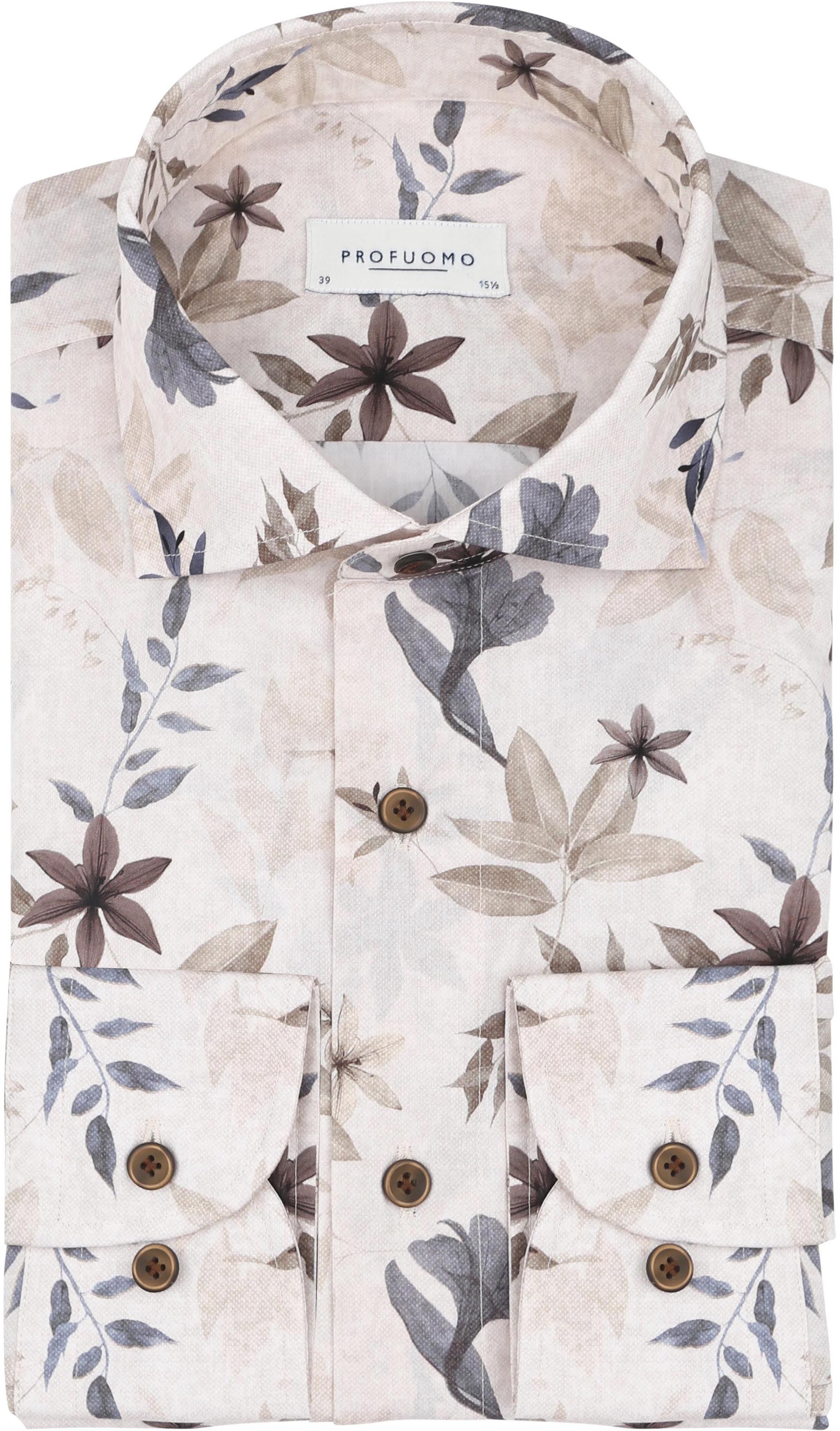 Profuomo Skjorte Blomsterprint Beige PPWH10016B-F