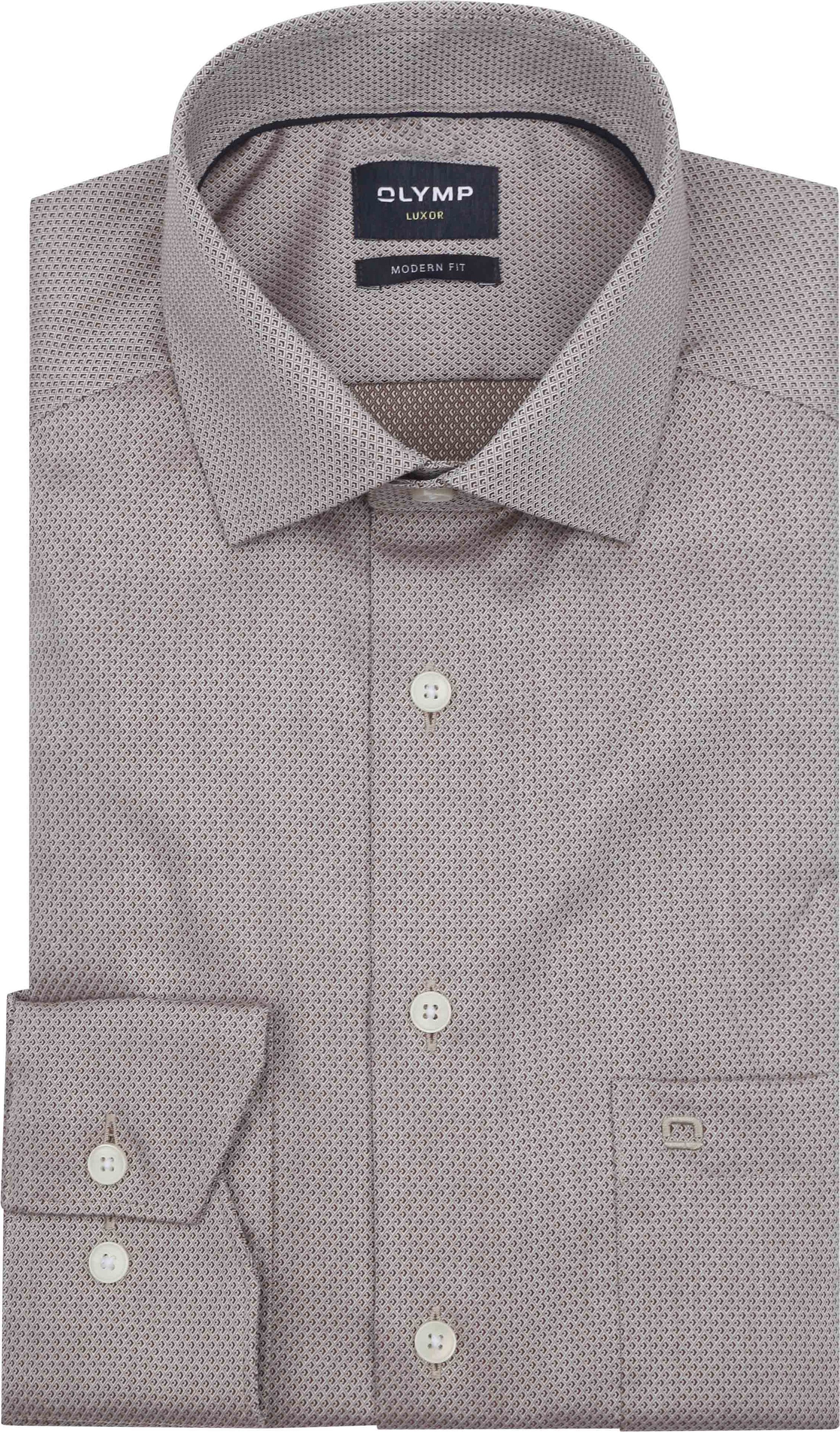 Olymp Luxor Shirt Diamond Structure Brown order online | 135674-27 | Suitable Liechtenstein