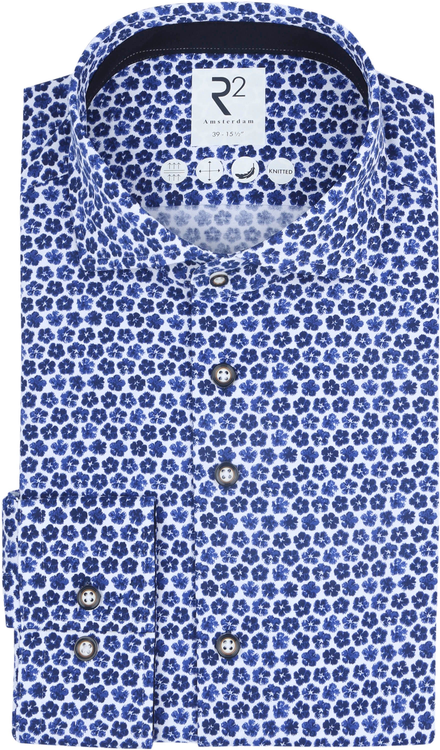R2 Chemise Piqué Fleurs Bleu 120.WSP.011-010 commander en ligne | Suitable