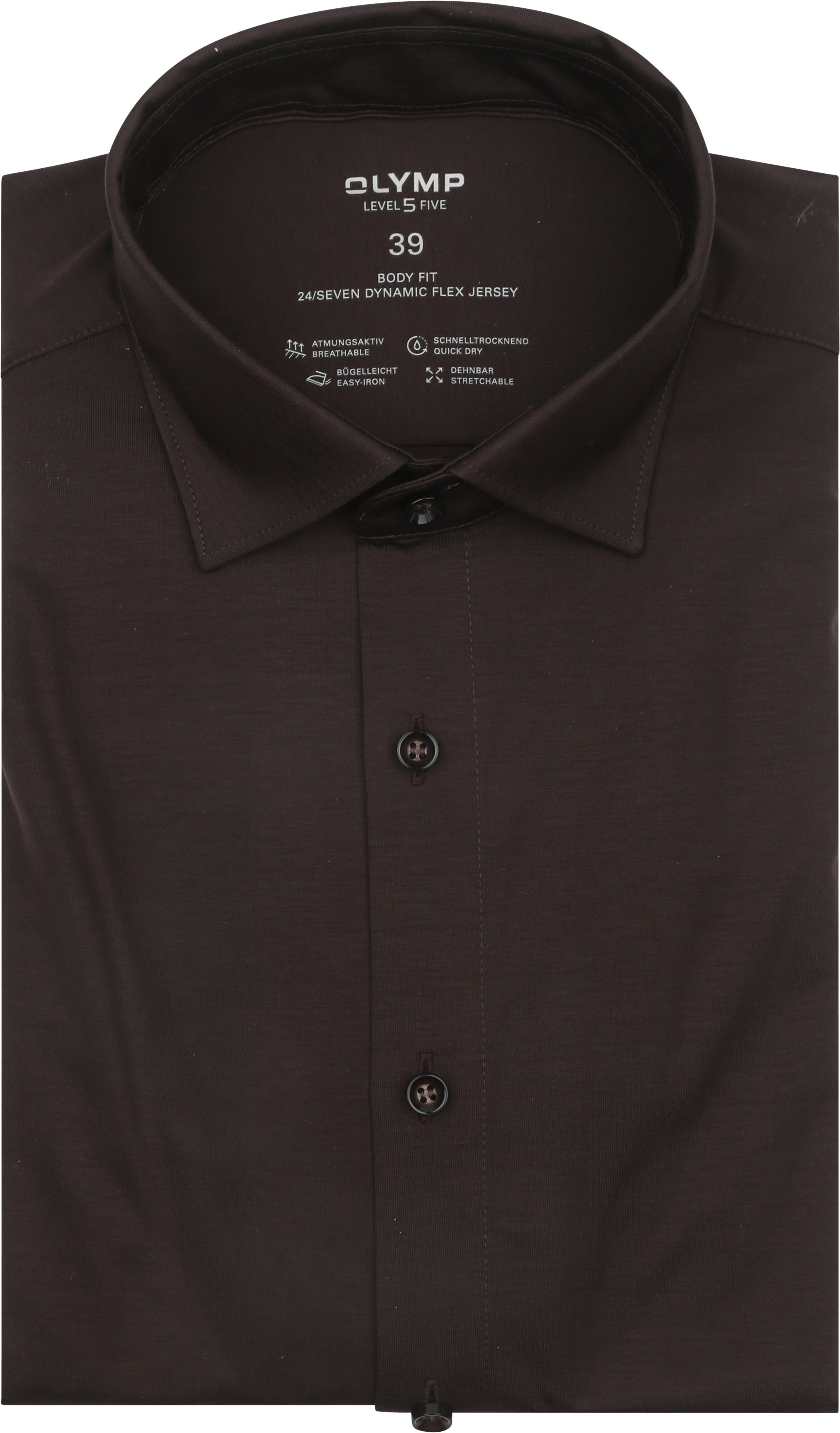 OLYMP Skjorte Level 5 24/Seven Brun 200864-89