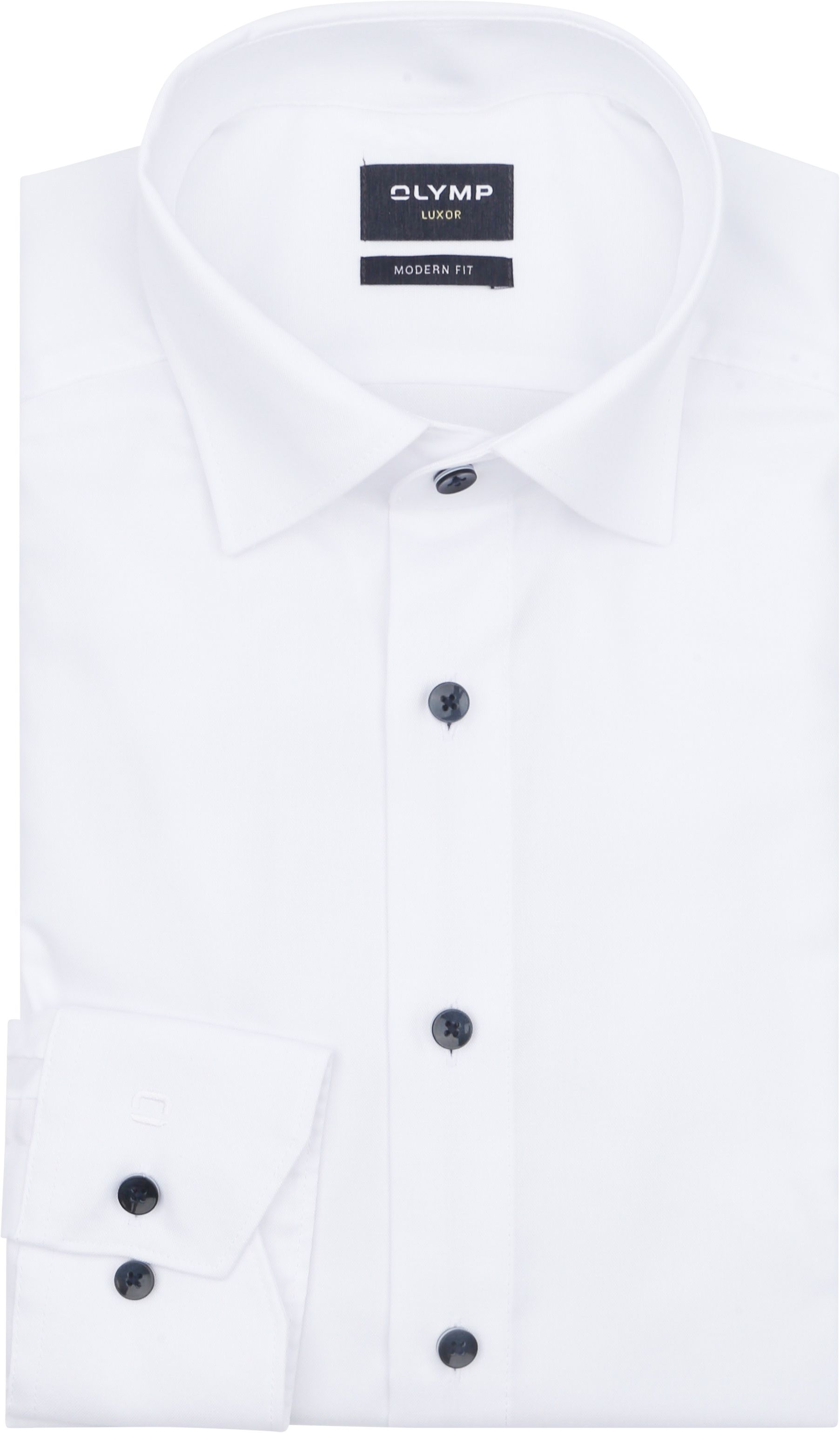 Olymp Luxor Shirt Contrast Button White order online | 135484-00 | Suitable Liechtenstein