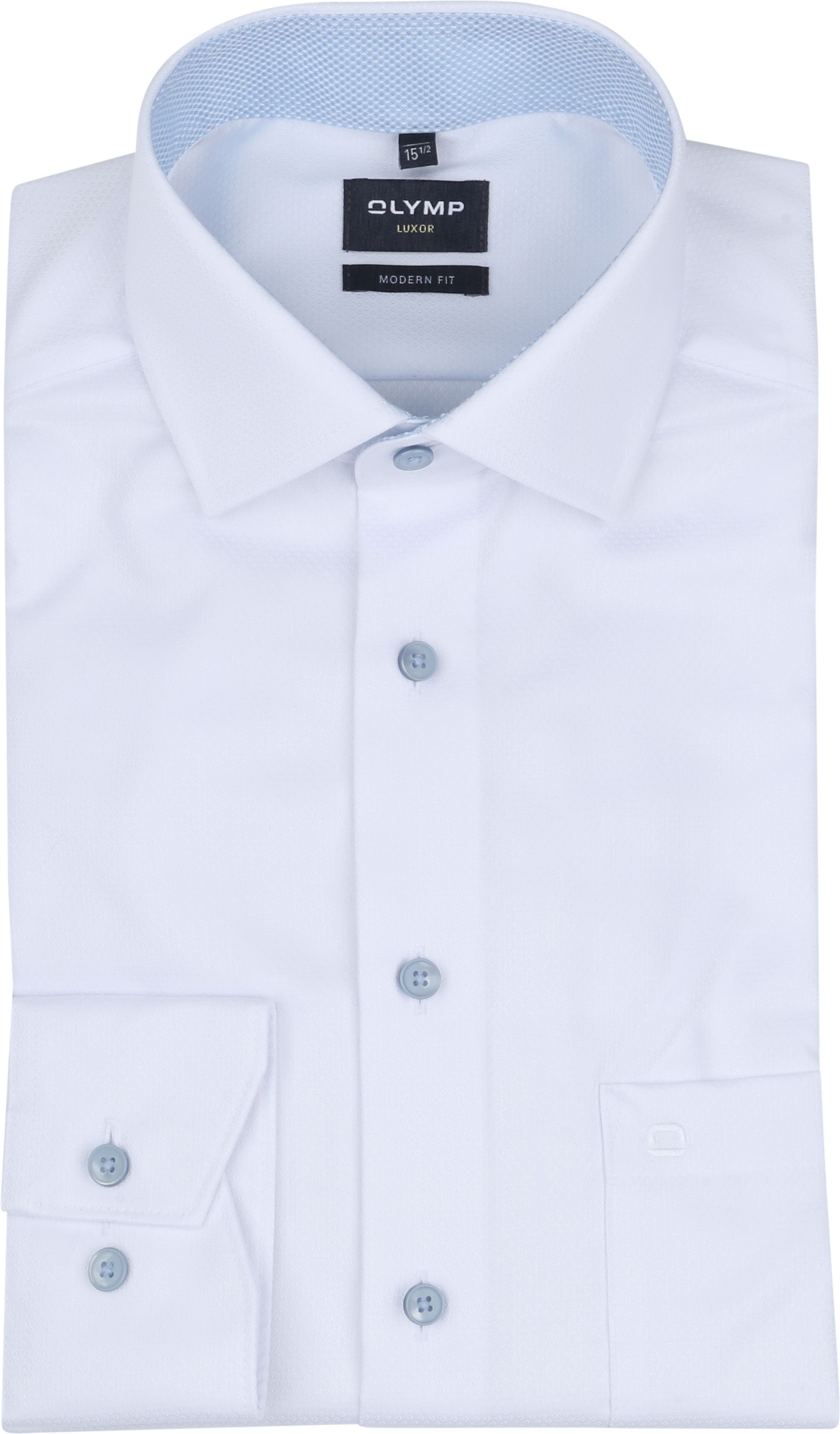 Olymp Luxor Skjorte Diamond Struktur Hvid 120774-00