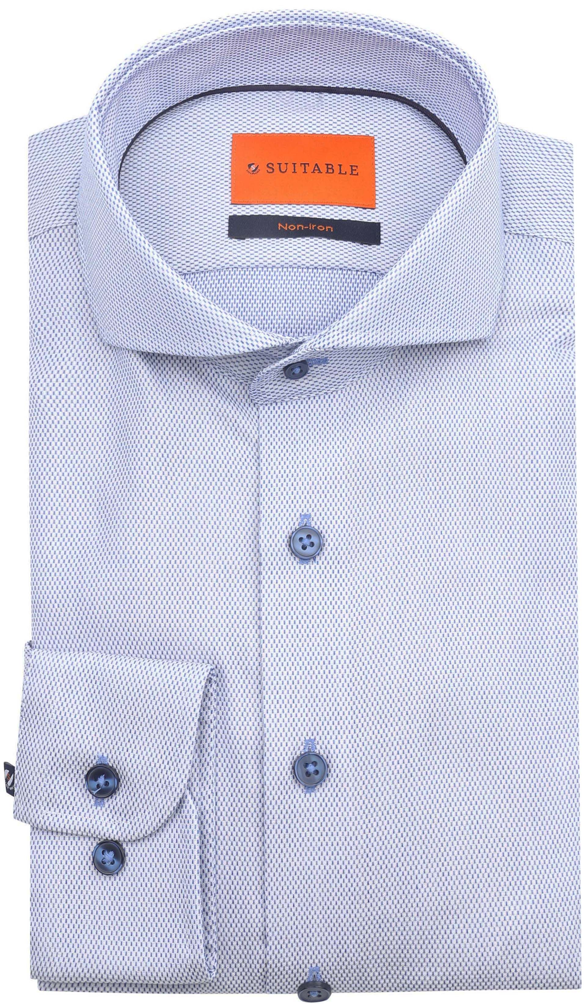 Suitable Skjorta Jacquard Lyx Blå 286-2 Jacquard Blue