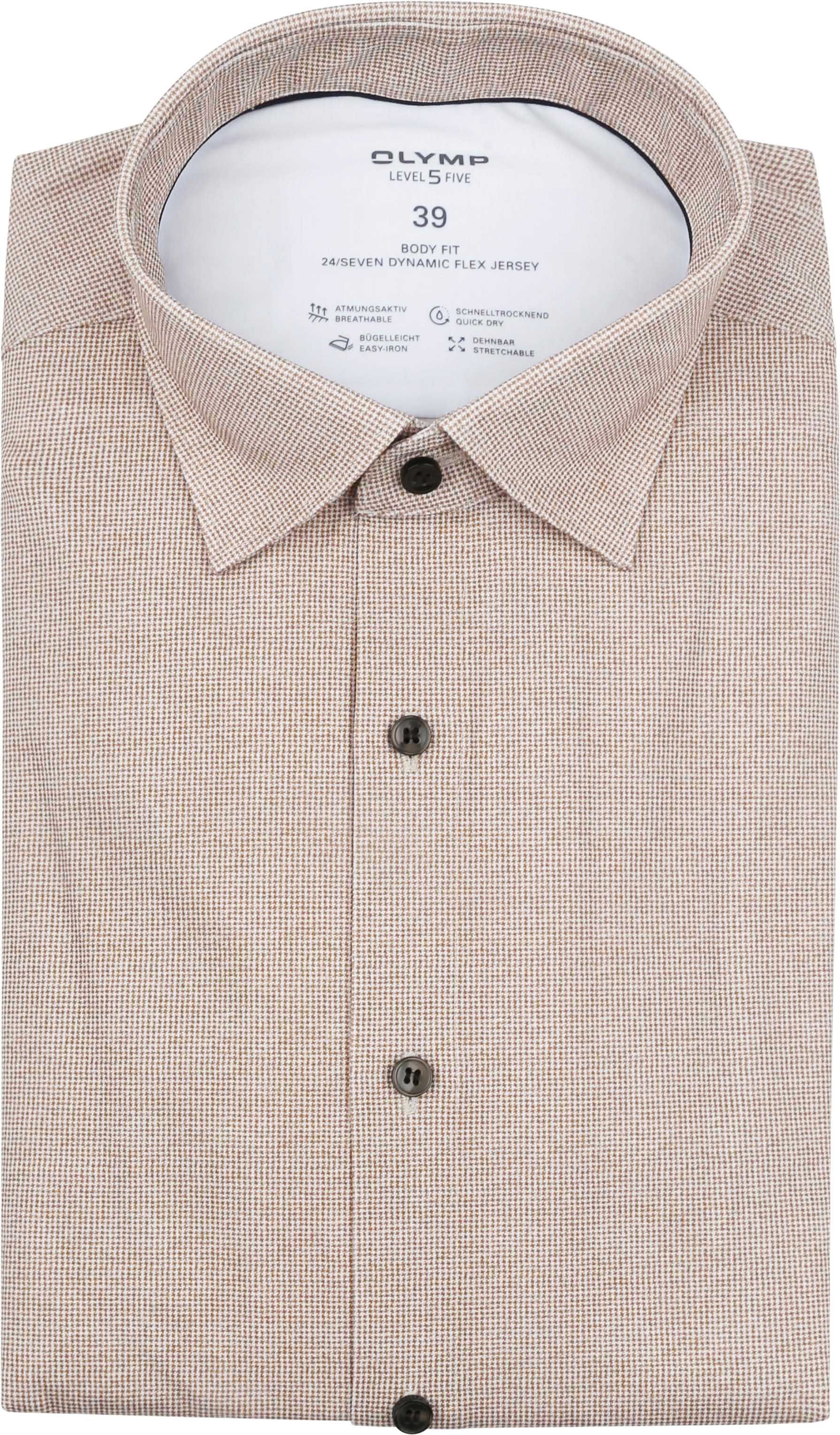 OLYMP Chemise Level 5 24/Seven Pied De Poule Marron commander en ligne | Suitable