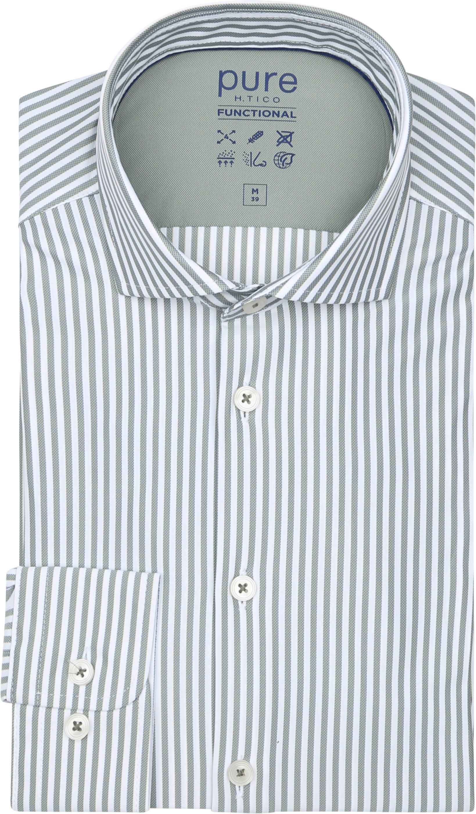 Pure Chemise The Functional Vert Rayé  E11302-21122-463 commander en ligne | Suitable