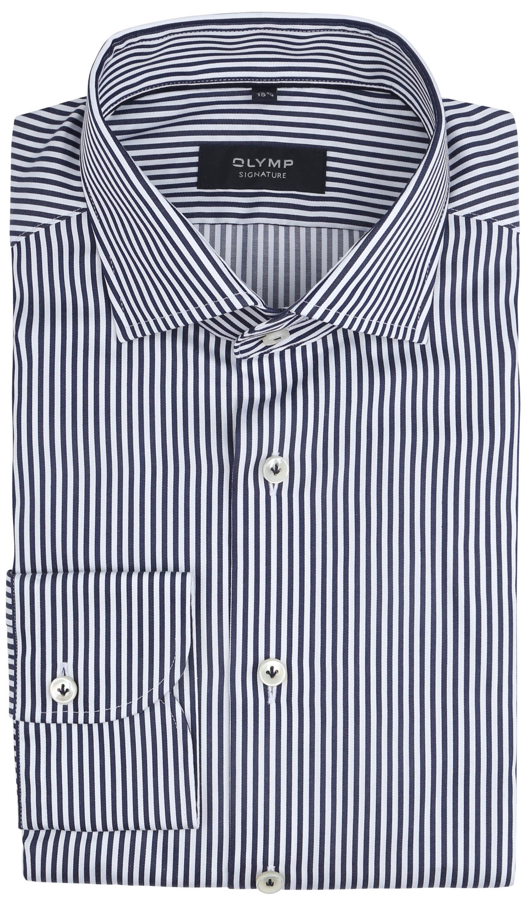 Olymp Signature Skjorte Stribe Blå 853674-14