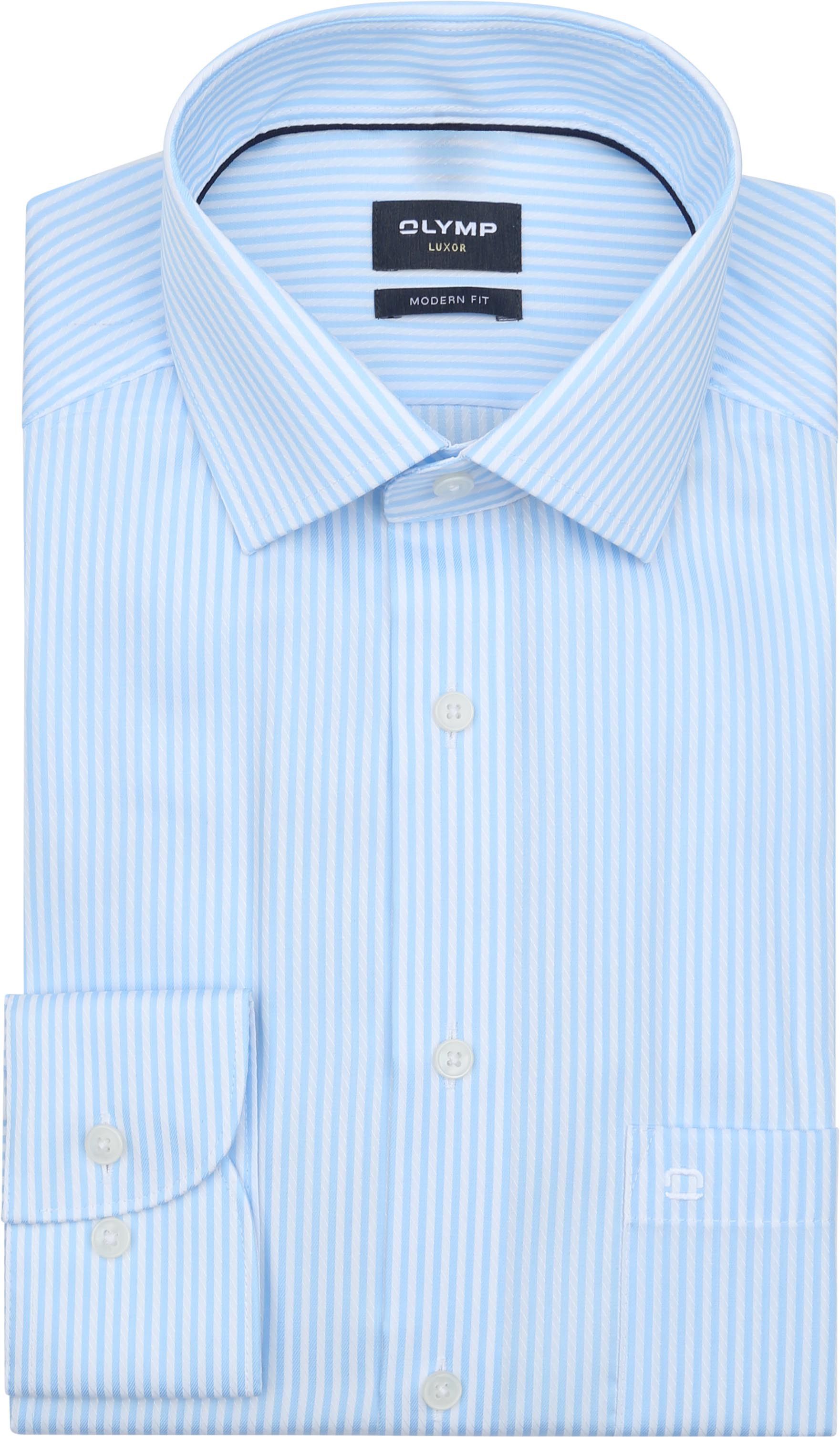 Olymp Luxor Shirt Stripes Blue order online | 135874-11 | Suitable Liechtenstein