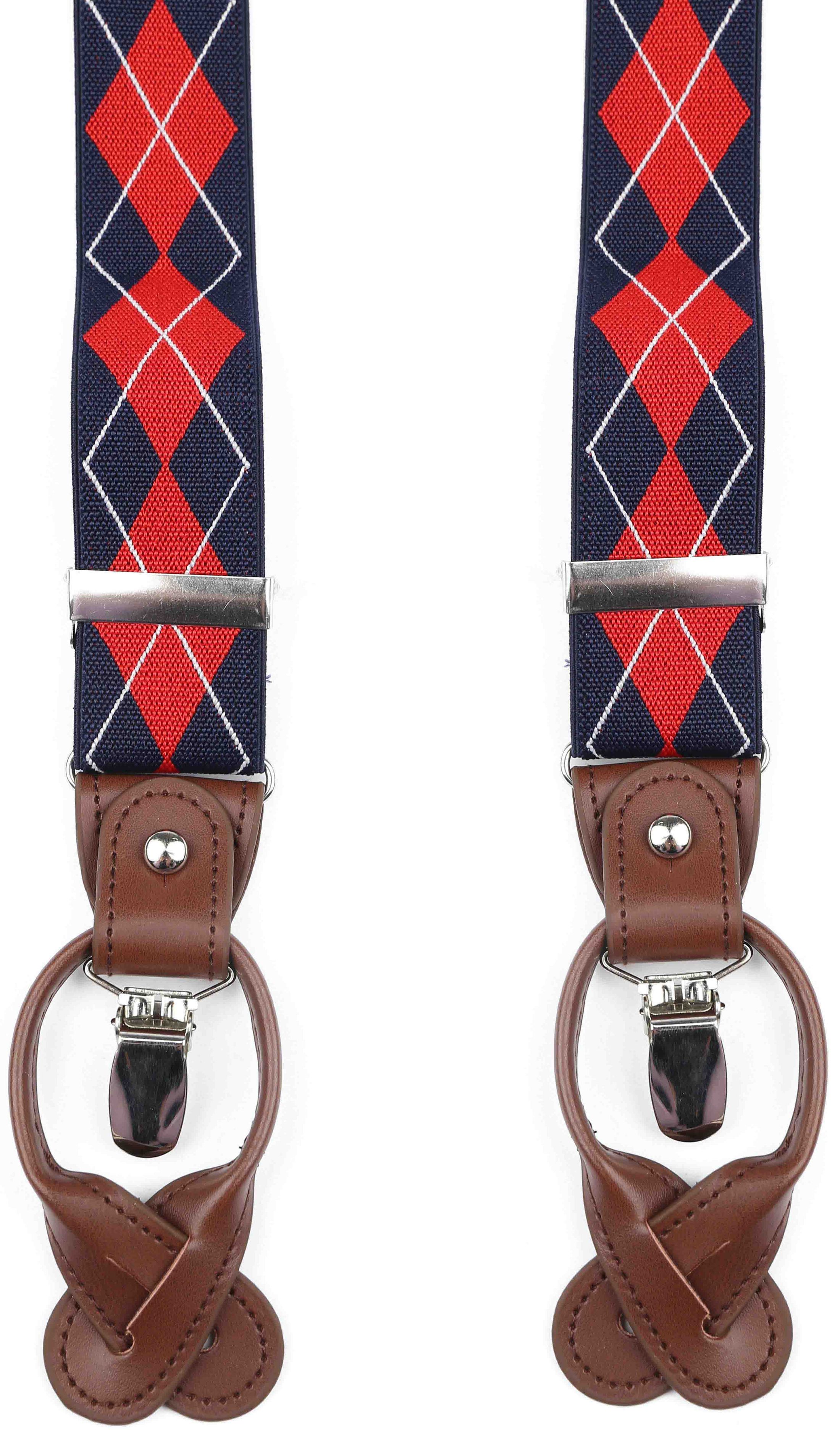 Suitable Lyxiga Rutiga Röda Suspenders SUS-Y-LUX-3,5 cm check red