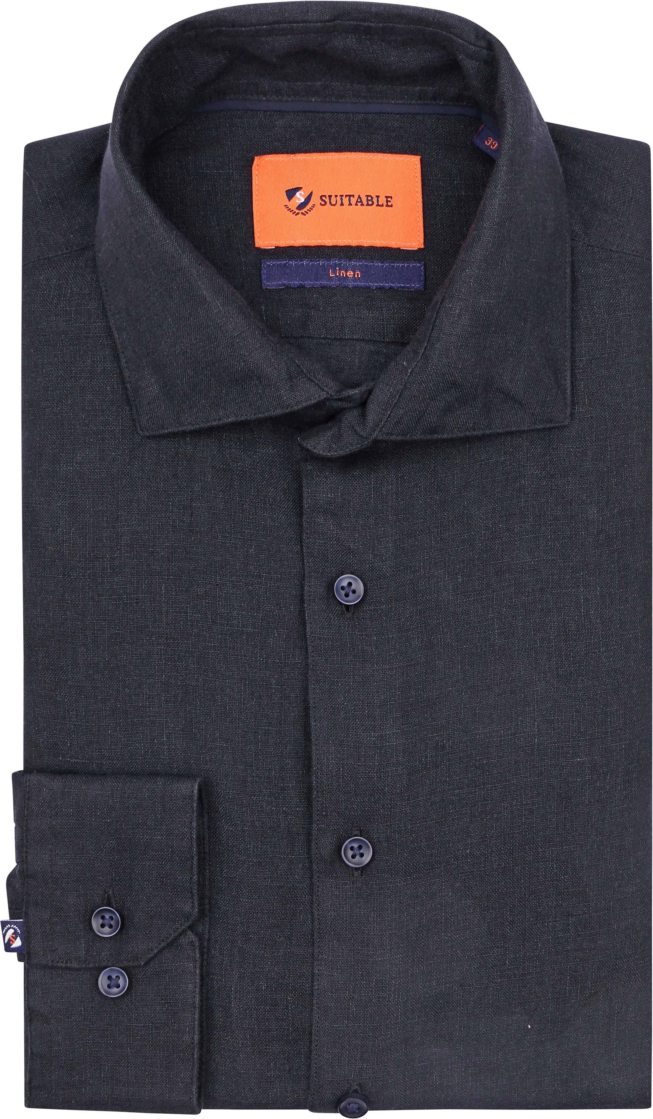 Suitable Skjorte i Navy Lin L23-01