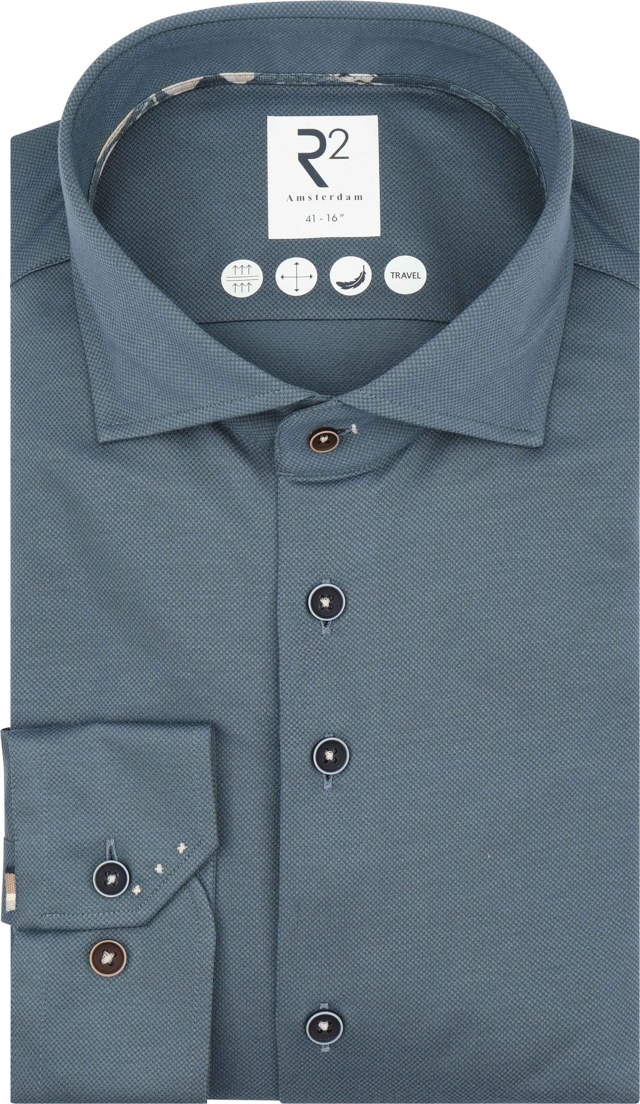 R2 Shirt Knitted Dobby Blue 134.WSP.009-019 order online | Suitable