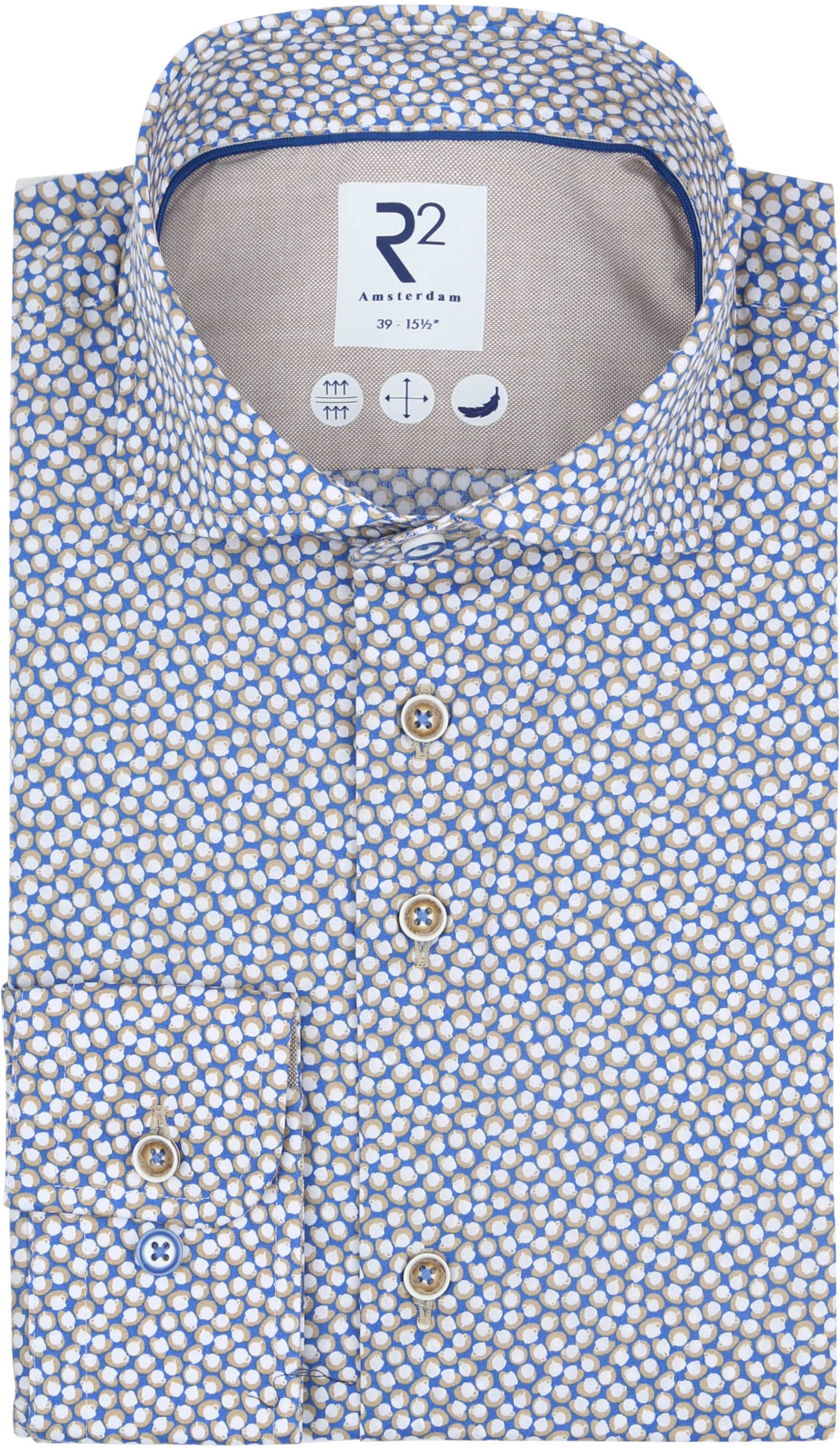 R2 Overhemd Print Koffiekopjes Blauw 120.WSP.032-012 kopen | Suitable