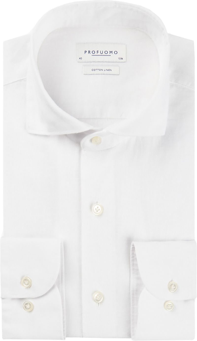 Profuomo Linen Shirt White order online | PPUH10017A-2 | Suitable Slovakia