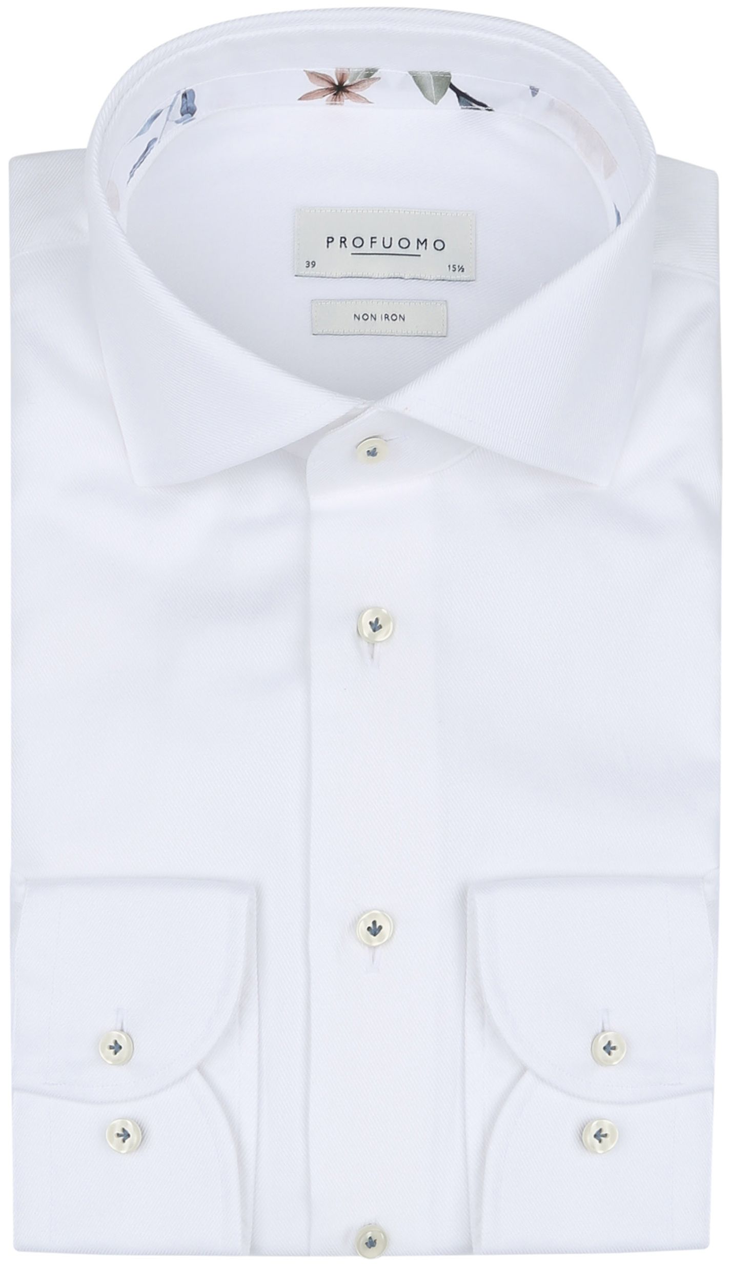 Profuomo Twill Skjorte Hvit Størrelse 43