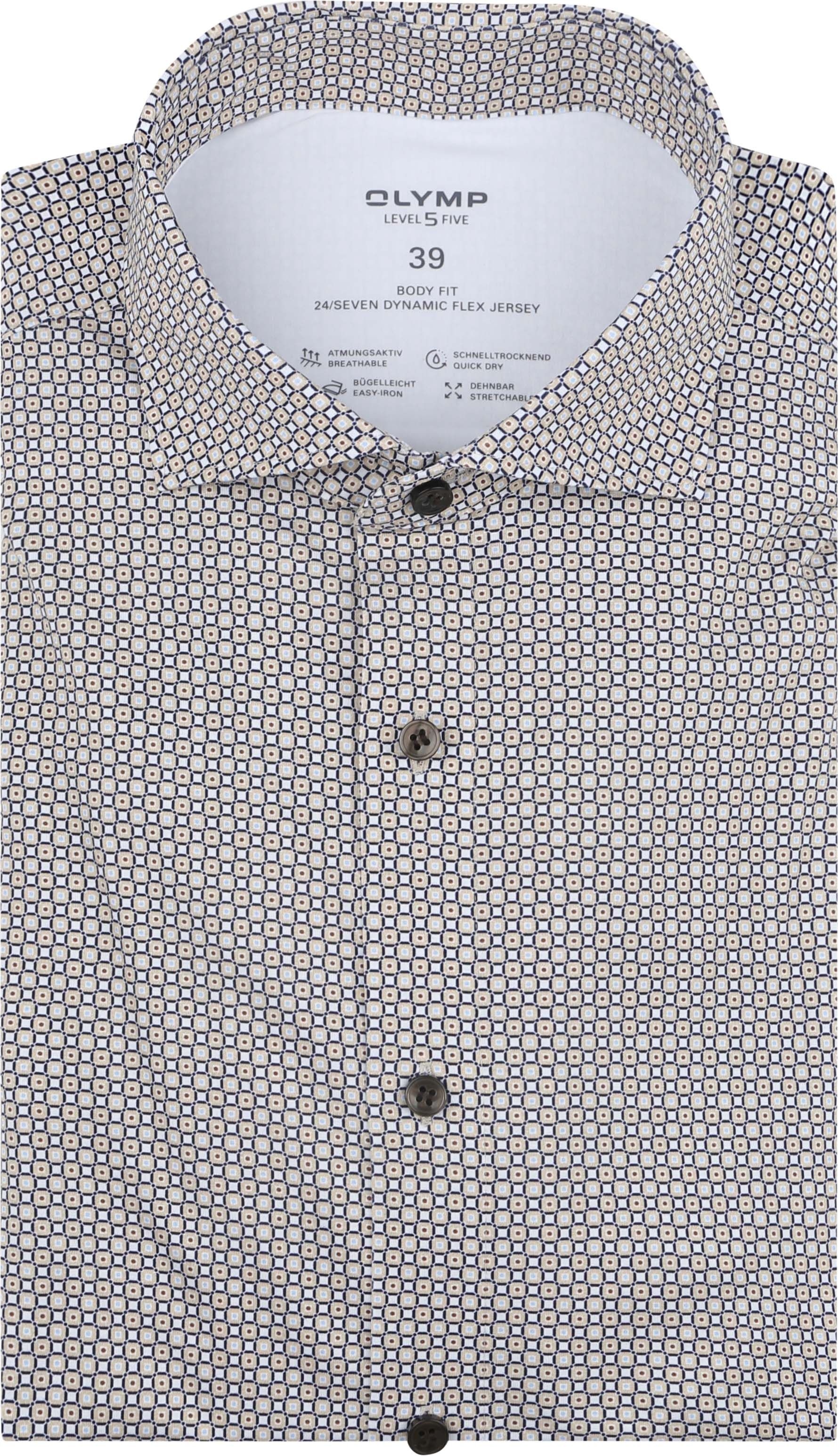 OLYMP Level 5 Overhemd Print Beige 219654-22 kopen | Suitable