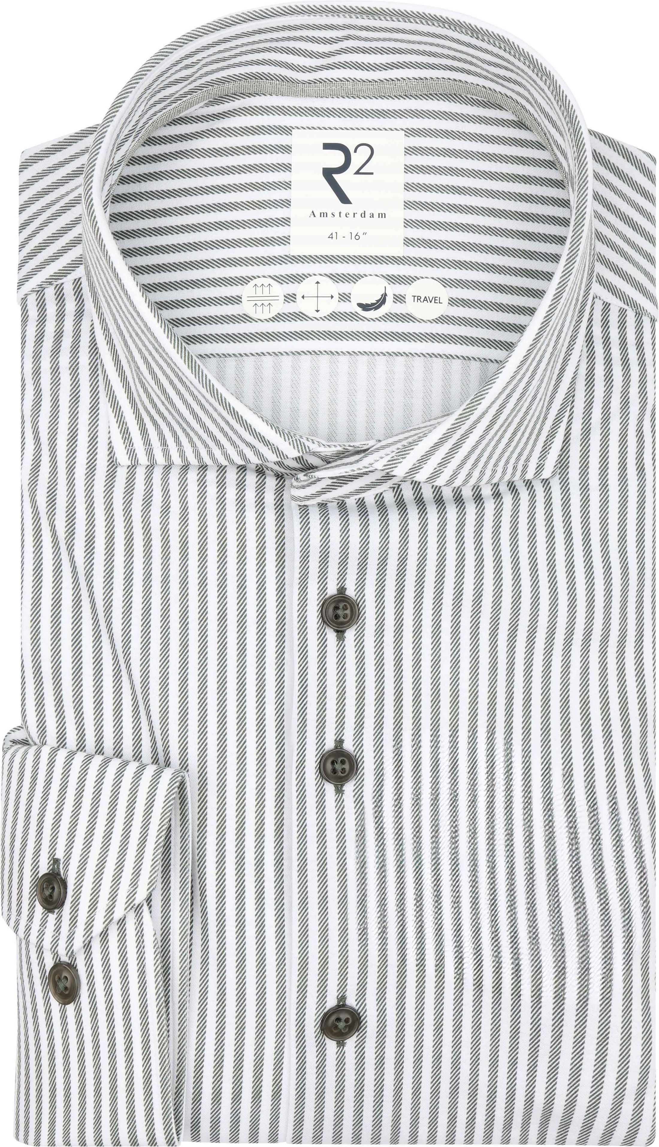 R2 Chemise Knitted Sorona Rayure verte 134.WSP.029-070 commander en ligne | Suitable