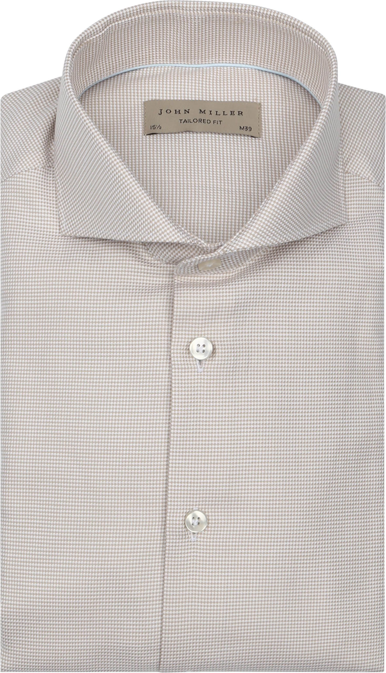 John Miller Hemd Small Check Beige 5141966-620000 kopen | Suitable