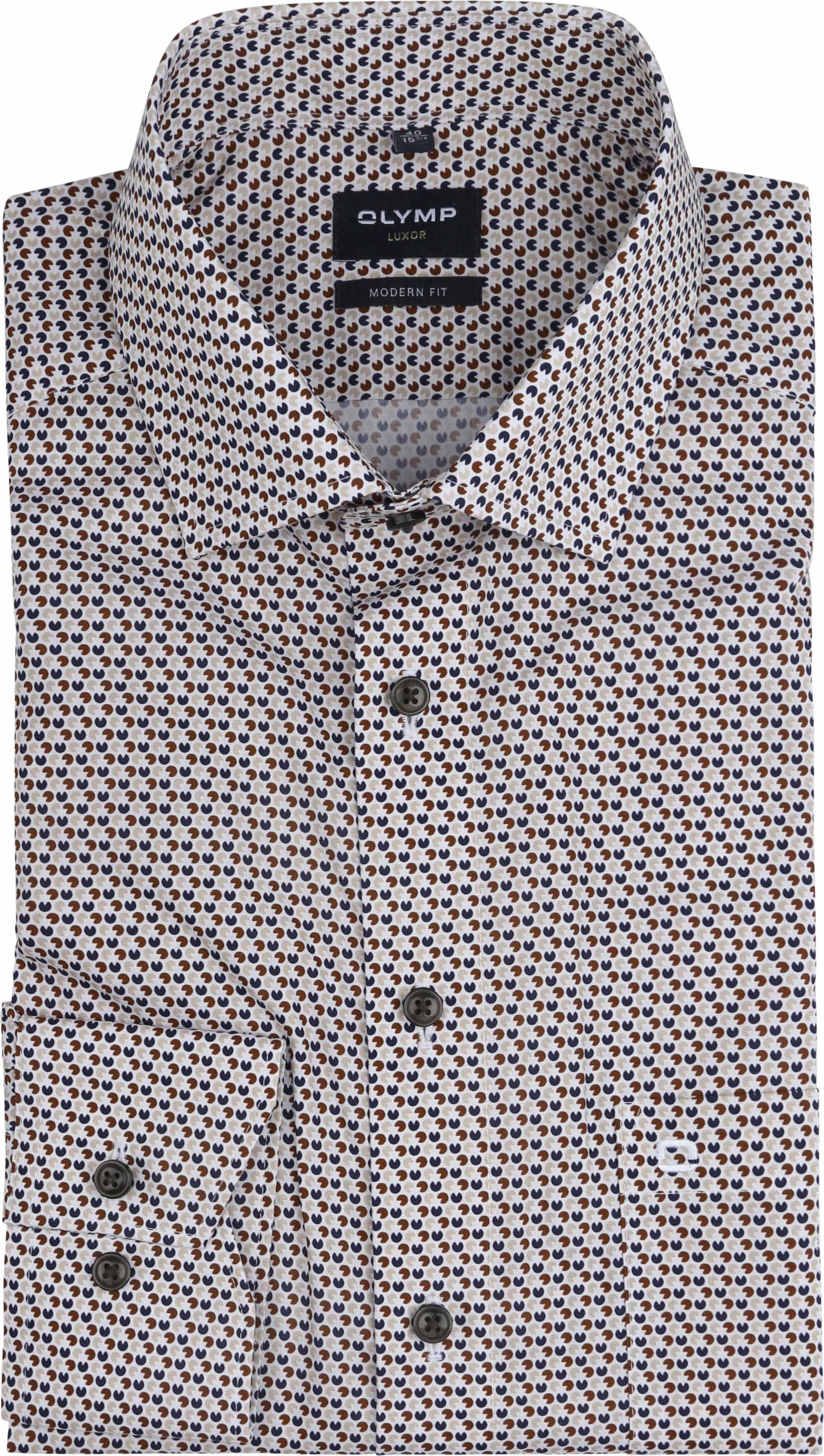 Olymp Luxor Hemd Druckmuster Braun 121144-28 kaufen | Suitable
