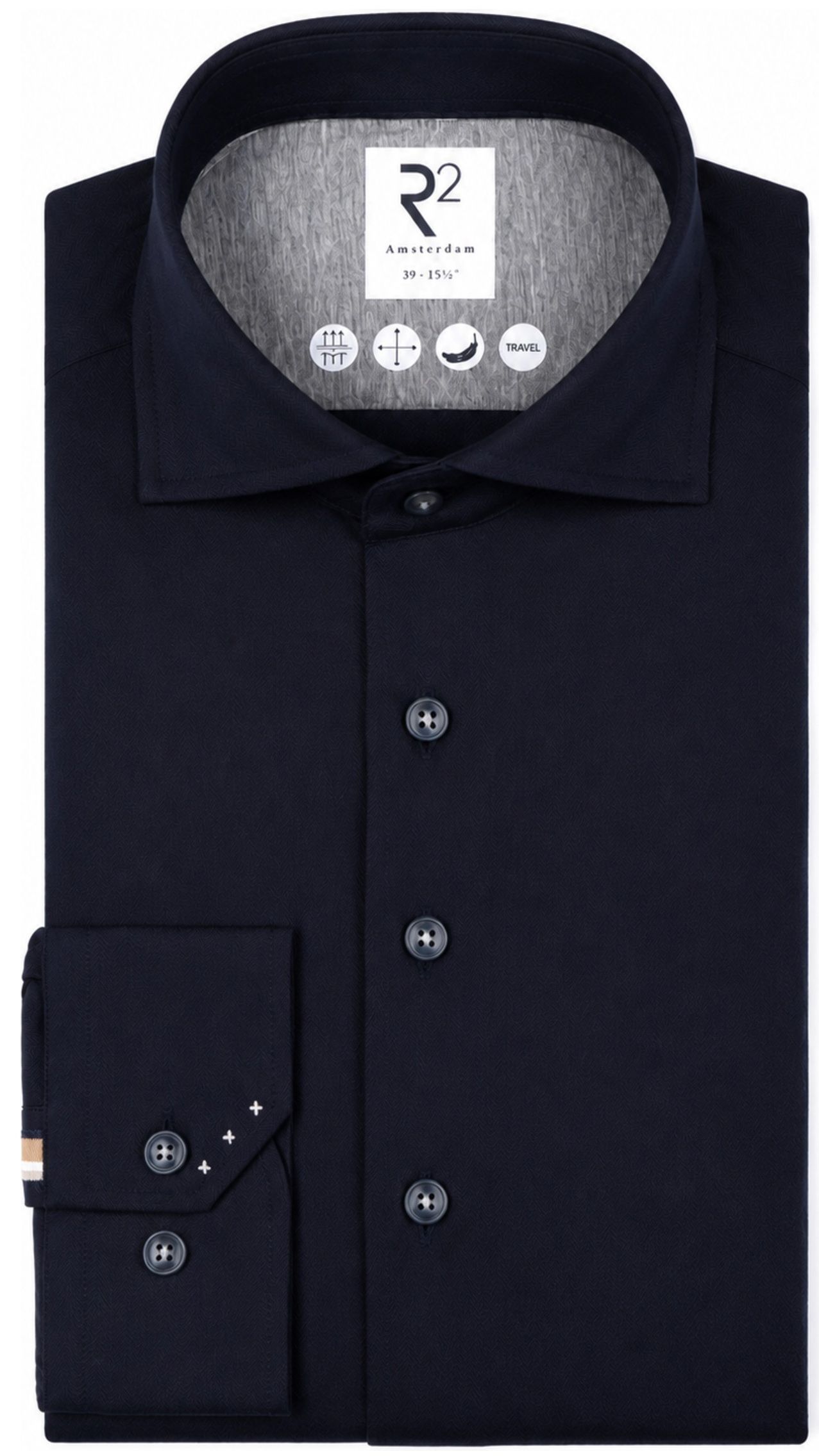 R2 Hemd Knitted Herringbone Navy kaufen | 134.WSP.011-010 | Suitable