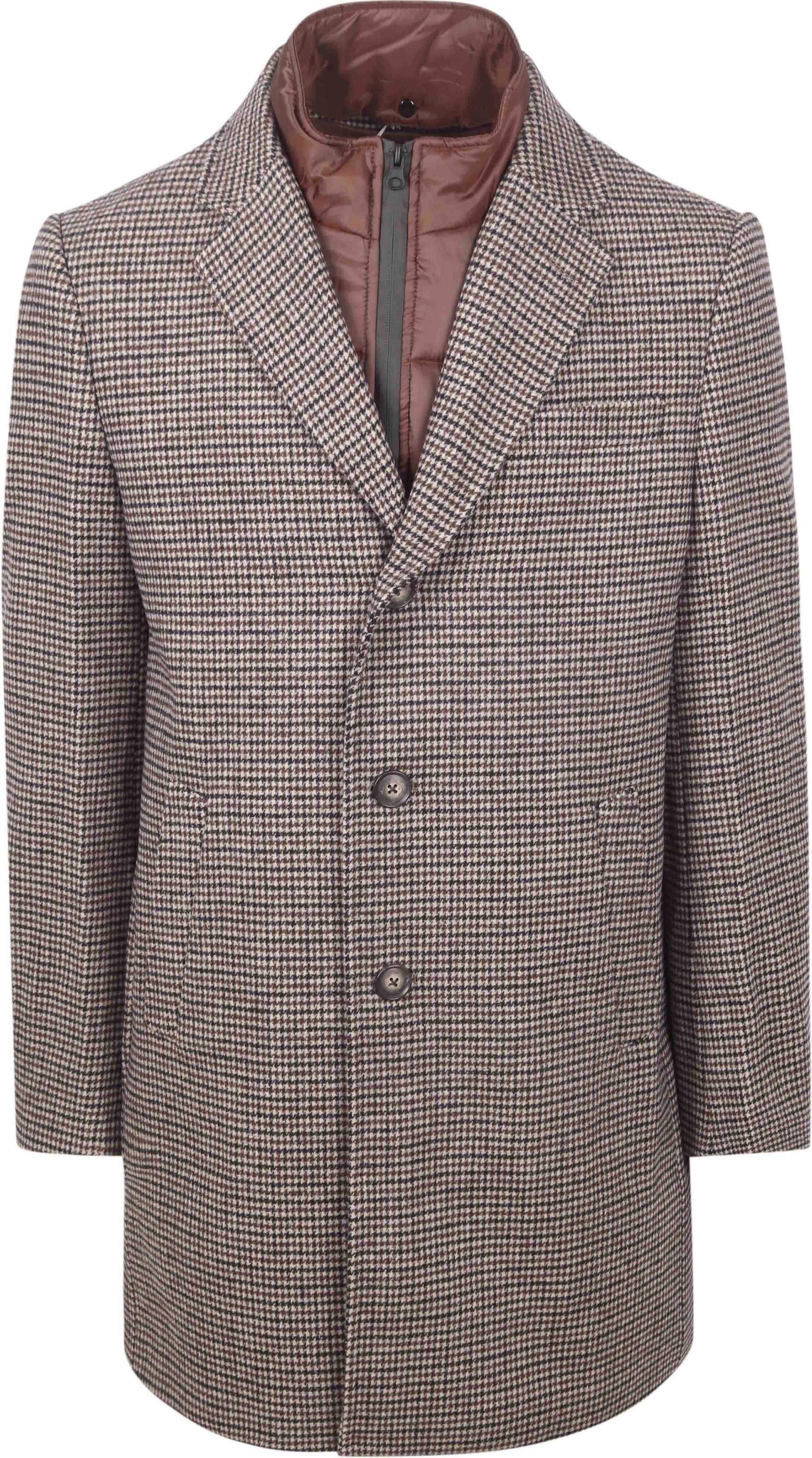 Køb Suitable Frakke Uld Pepita Beige Camel JA-WOLCHCK-STBL-25.01 | Suitable