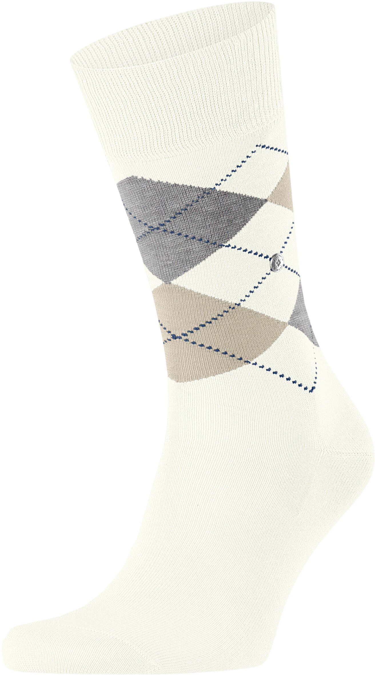 Burlington Manchester Socke Kariert Off-White 2049 21088-2049
