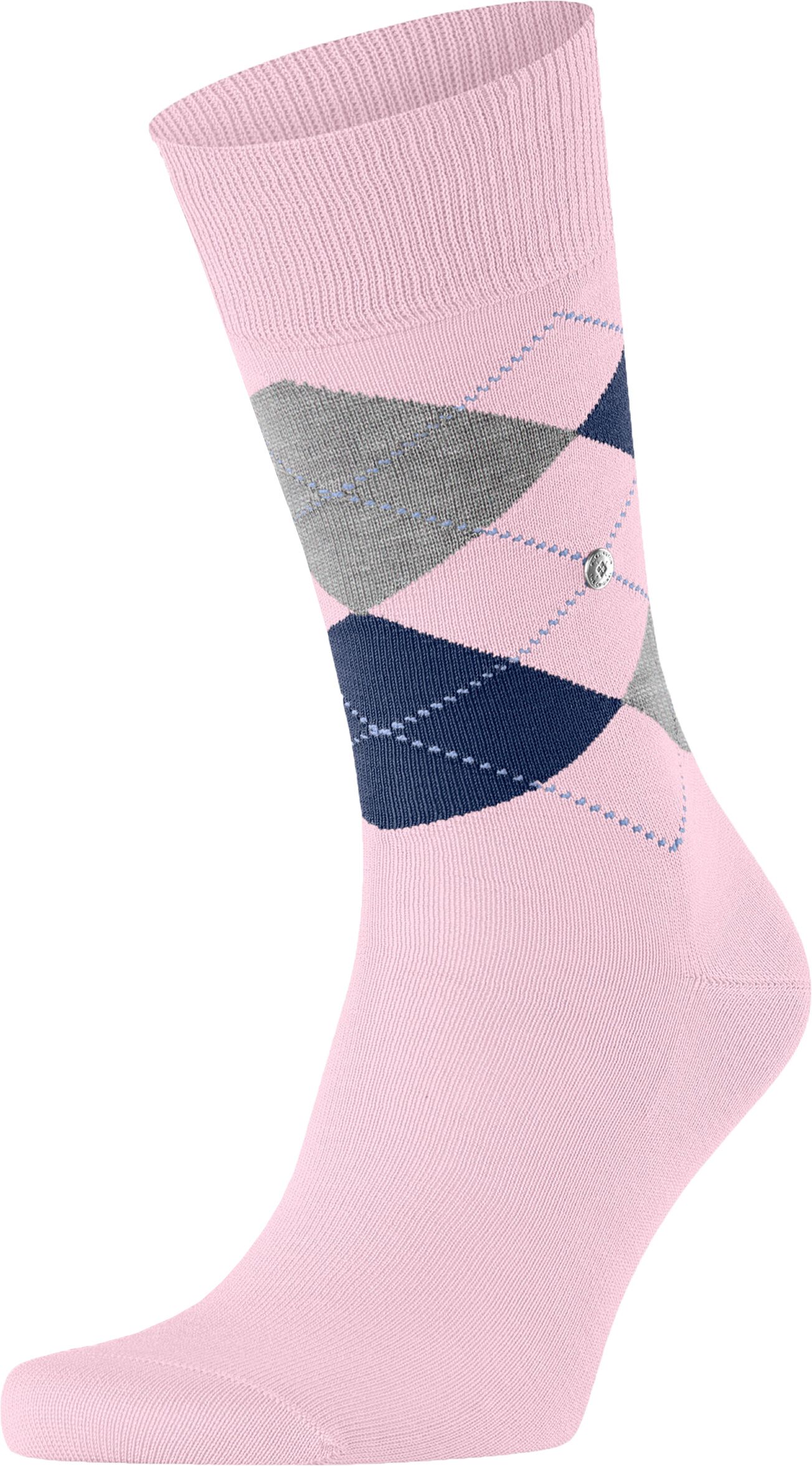 Burlington Manchester Socke Kariert 8440 Rosa Størrelse 40-46