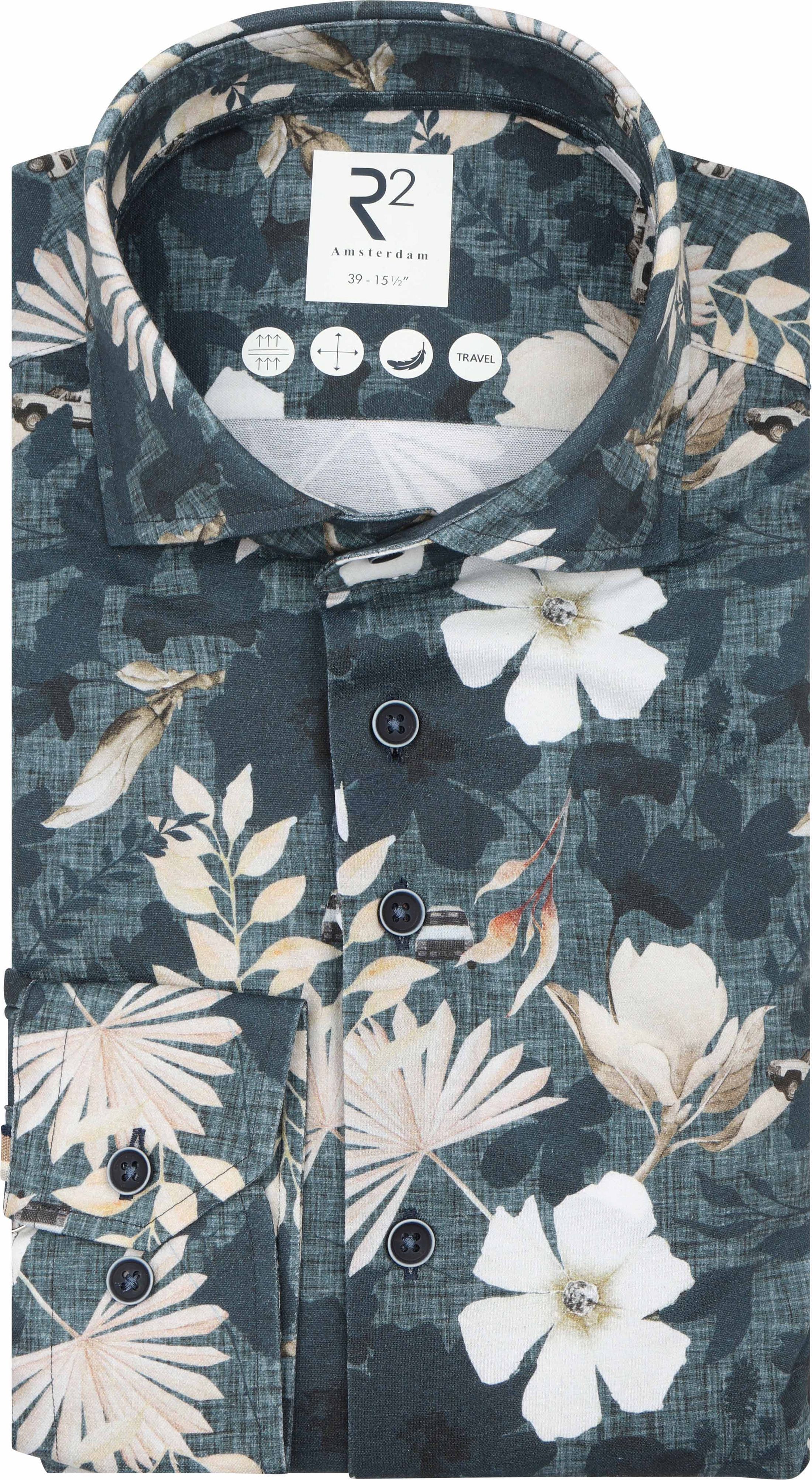 R2 Chemise Knitted Sorona Imprimé floral Marine 134.WSP.016-010 commander en ligne | Suitable