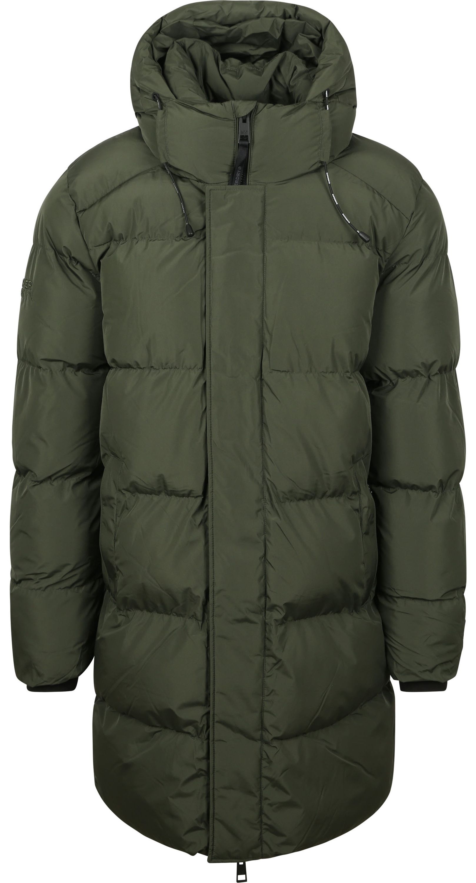Superdry Lange Pufferjas Hooded Mosgroen kopen | Suitable