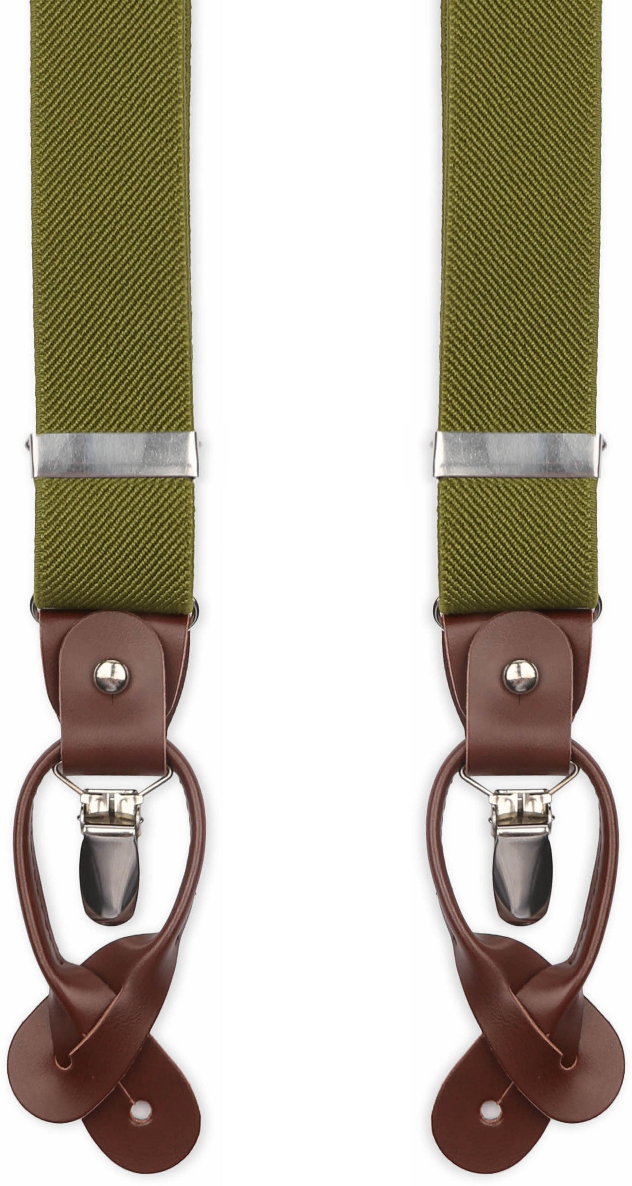 Suitable Luxe Bretellen Groen SUS-Y-LUX-3,5 cm olive 6040 kopen | Suitable