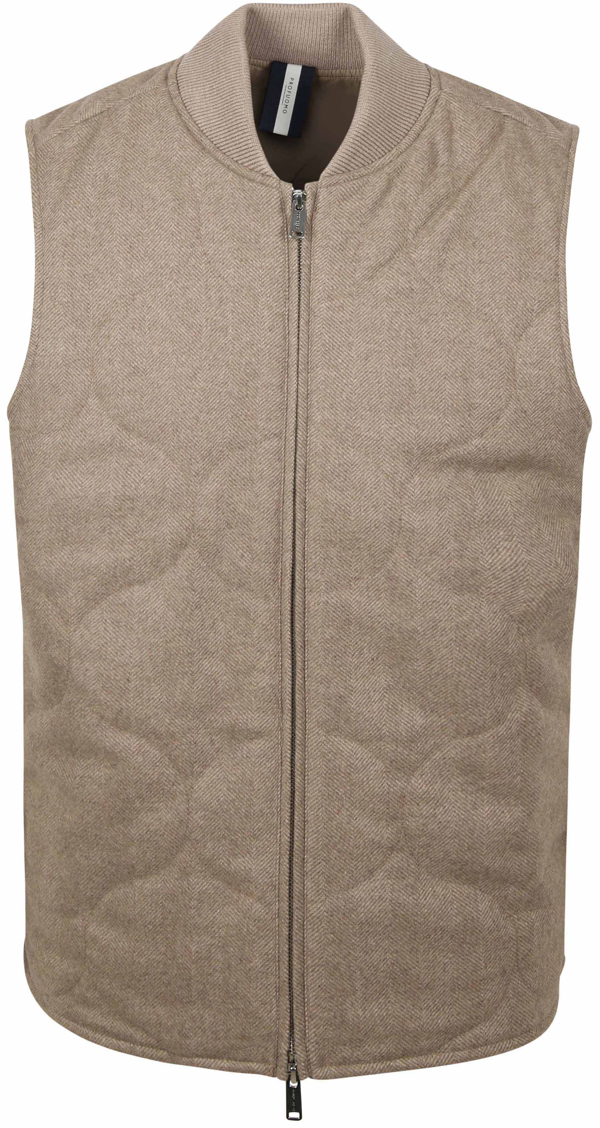 Profuomo Herringbone Bodywarmer Sand PPWU30006B-F5 order online | Suitable